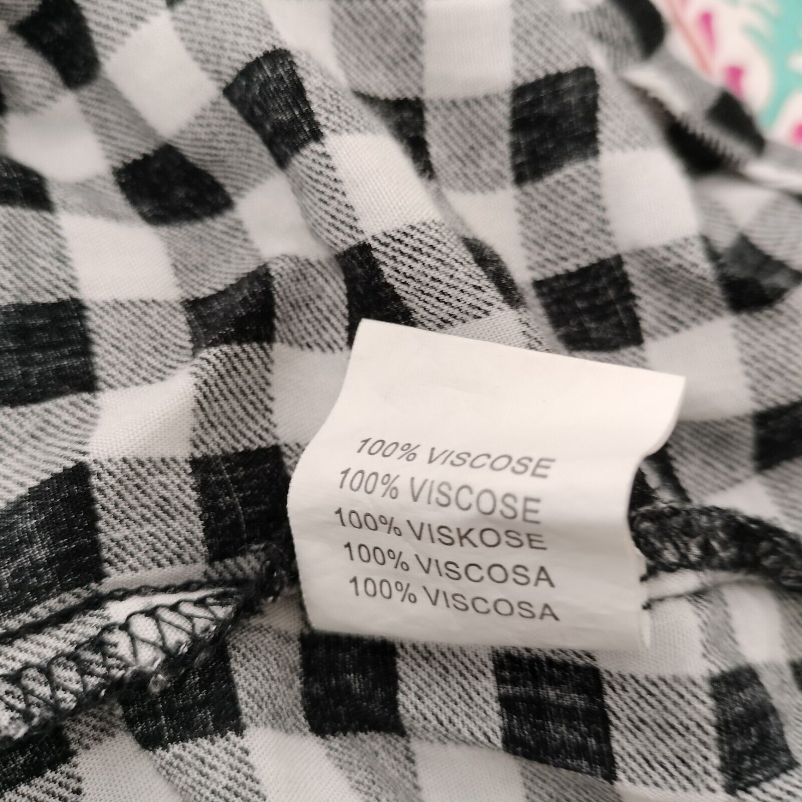 Designer Glamorous Top Blouse White Black Gingham Ruffle Size M / US 6-8 / IT 42-44 - 6 Thumbnail