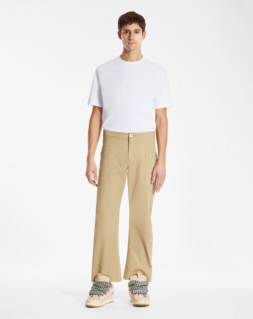 image of Lanvin New 46 Loose Straight Cargo Beige Pants Trousers Pantalons, Men's (Size 30)