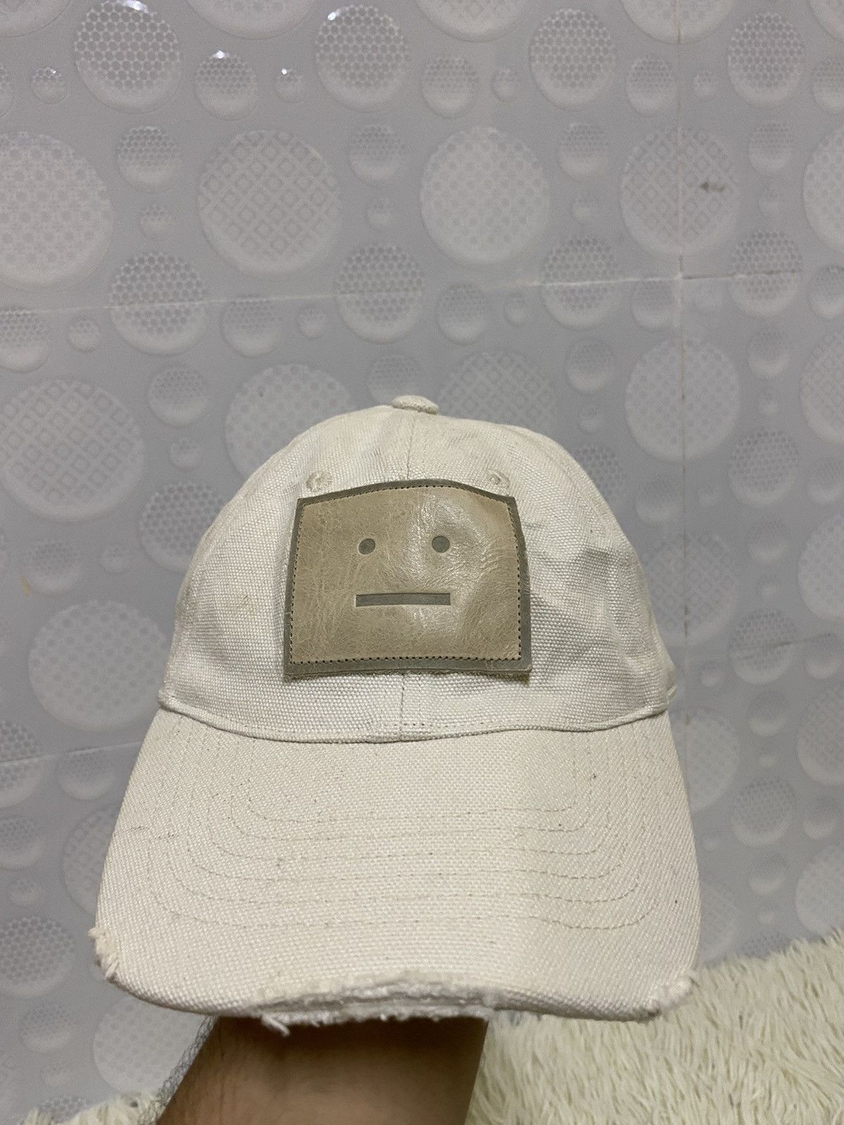 Acne Studios × Designer Acne Studios Cunov Canvas Frayed Face Cap Size ONE SIZE - 3 Thumbnail