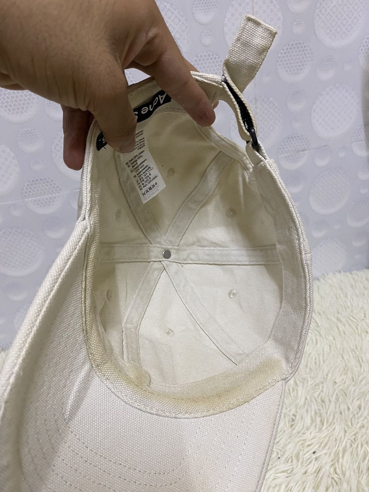 Acne Studios × Designer Acne Studios Cunov Canvas Frayed Face Cap Size ONE SIZE - 9 Thumbnail