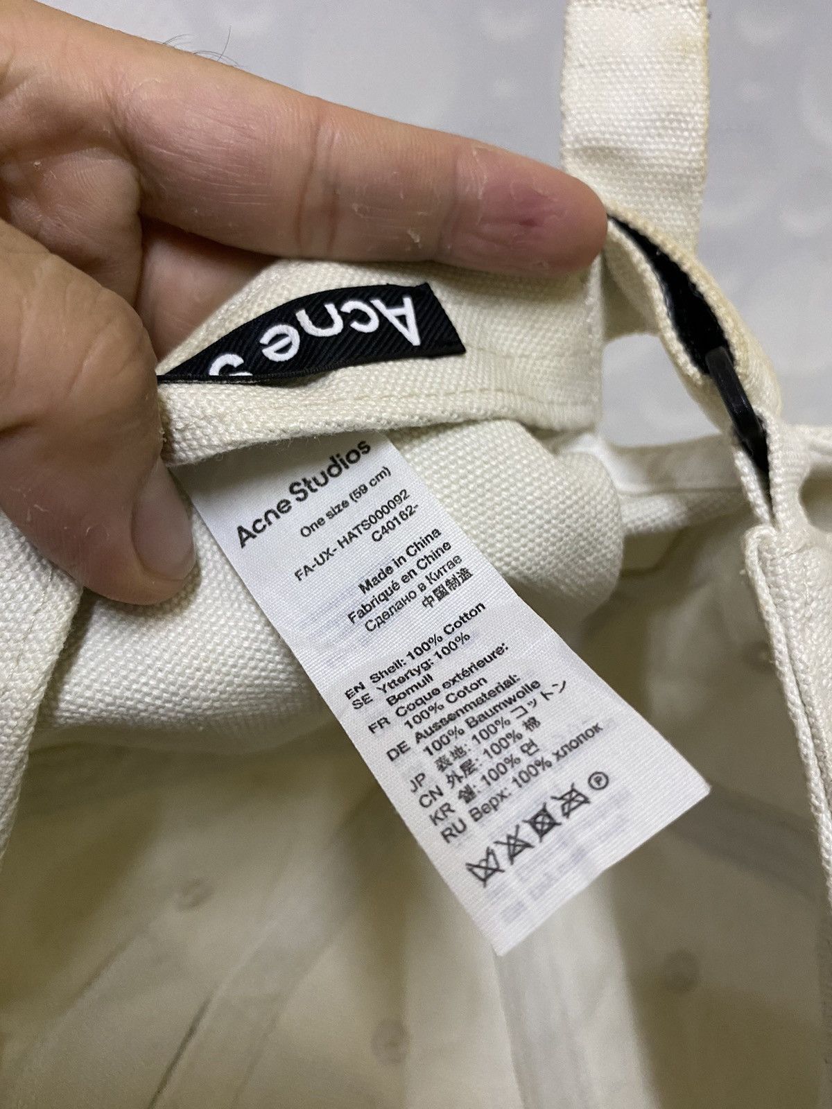 Acne Studios × Designer Acne Studios Cunov Canvas Frayed Face Cap Size ONE SIZE - 7 Thumbnail