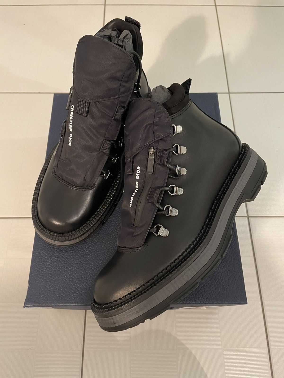 Dior × Kim Jones NEW 40 Worker Calfskin Leather Hiking Winter Boots Logo Size US 7 / EU 40 - 7 Thumbnail