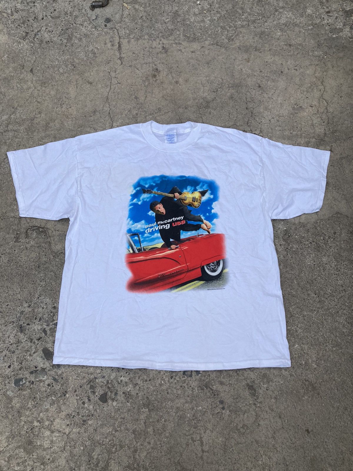 Band Tees × Vintage Vintage Paul macarney driving USA tour t shirt Size US XL / EU 56 / 4 - 1 Thumbnail