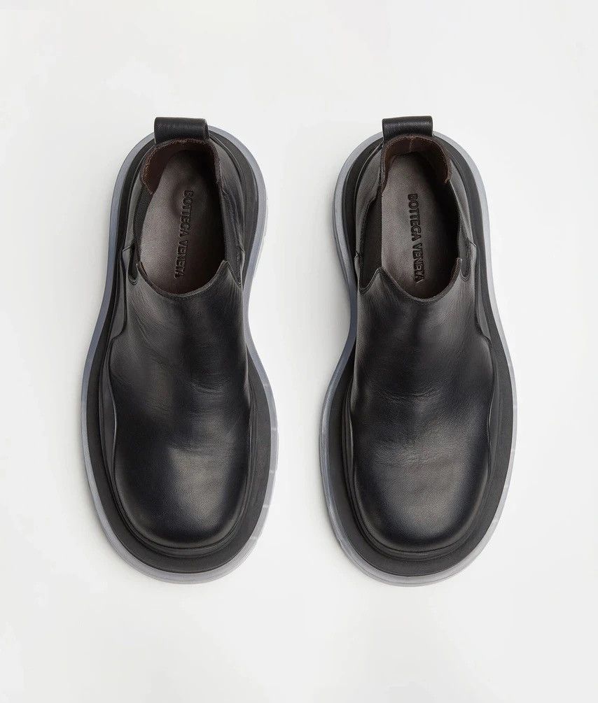 Bottega Veneta NEW 40 Tire Chelsea Leather Transparent Sole Black Boots Size US 7 / EU 40 - 2 Thumbnail
