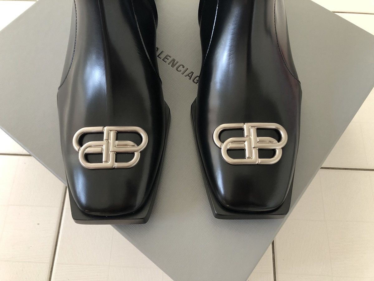 Balenciaga NEW 42 Block Square Leather BB Logo Metal Zip Chelsea Boots Size US 9 / EU 42 - 11 Thumbnail
