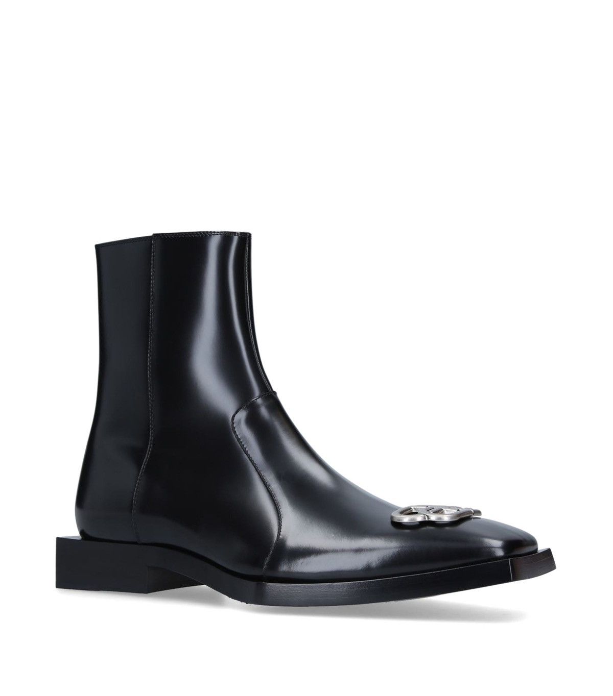 Balenciaga NEW 42 Block Square Leather BB Logo Metal Zip Chelsea Boots Size US 9 / EU 42 - 7 Thumbnail