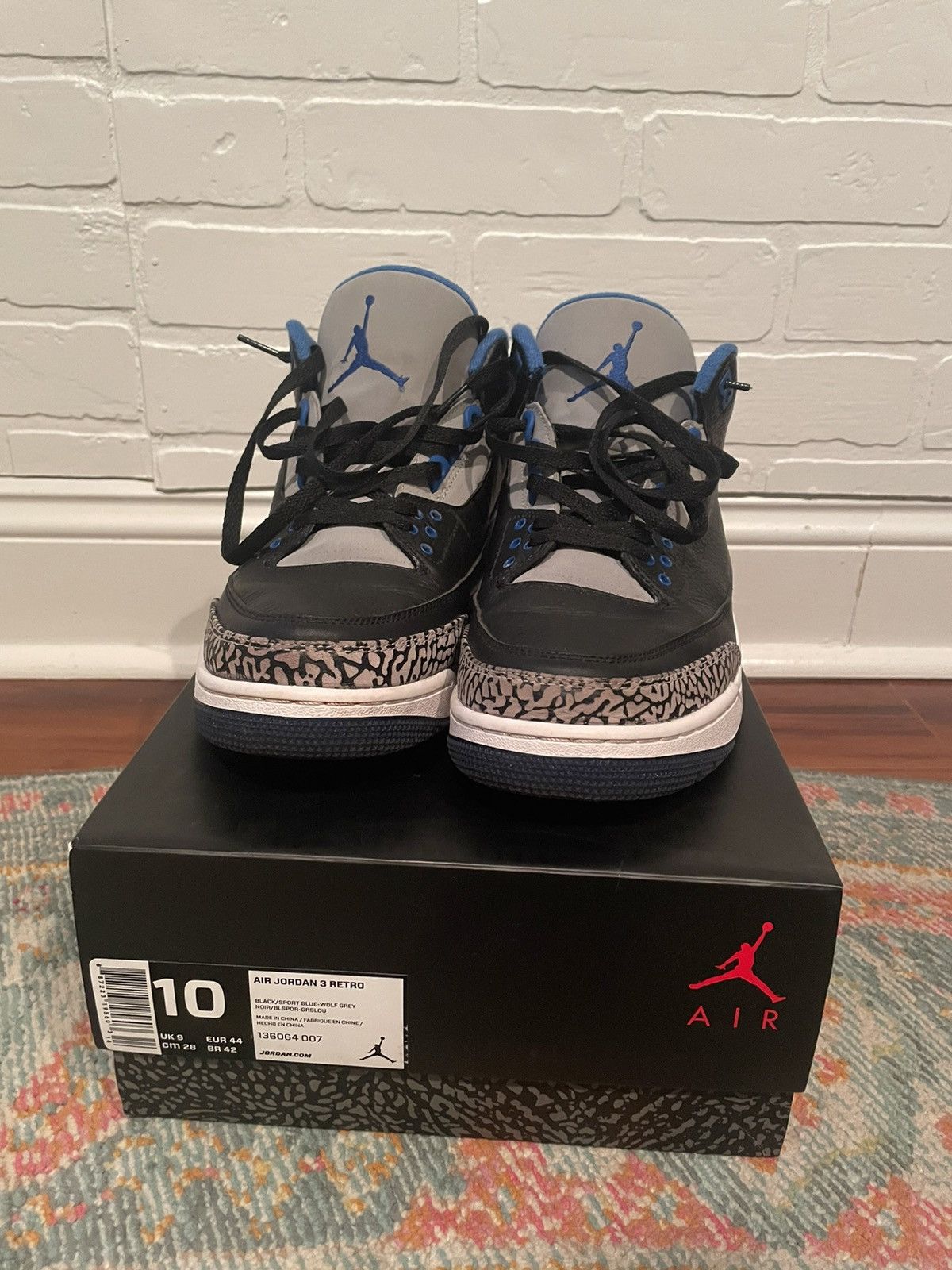 Jordan Brand Jordan Retro Sport Blue 3 Size US 10 / EU 43 - 1 Thumbnail