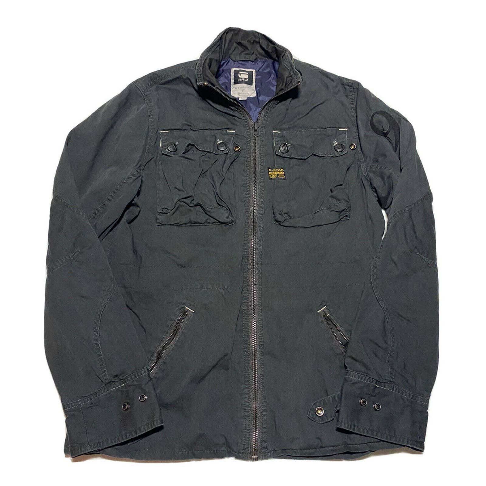 G-Star Raw Black Jacket Size Large Utility Coat I6