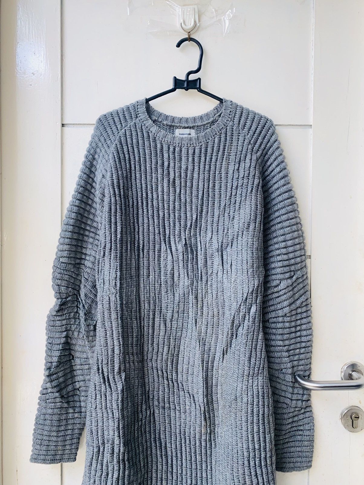 Maison MIHARA YASUHIRO MIHARAYASUHIRO Grey Heavy Tweed Knit Sweater Size US M / EU 48-50 / 2 - 6 Thumbnail