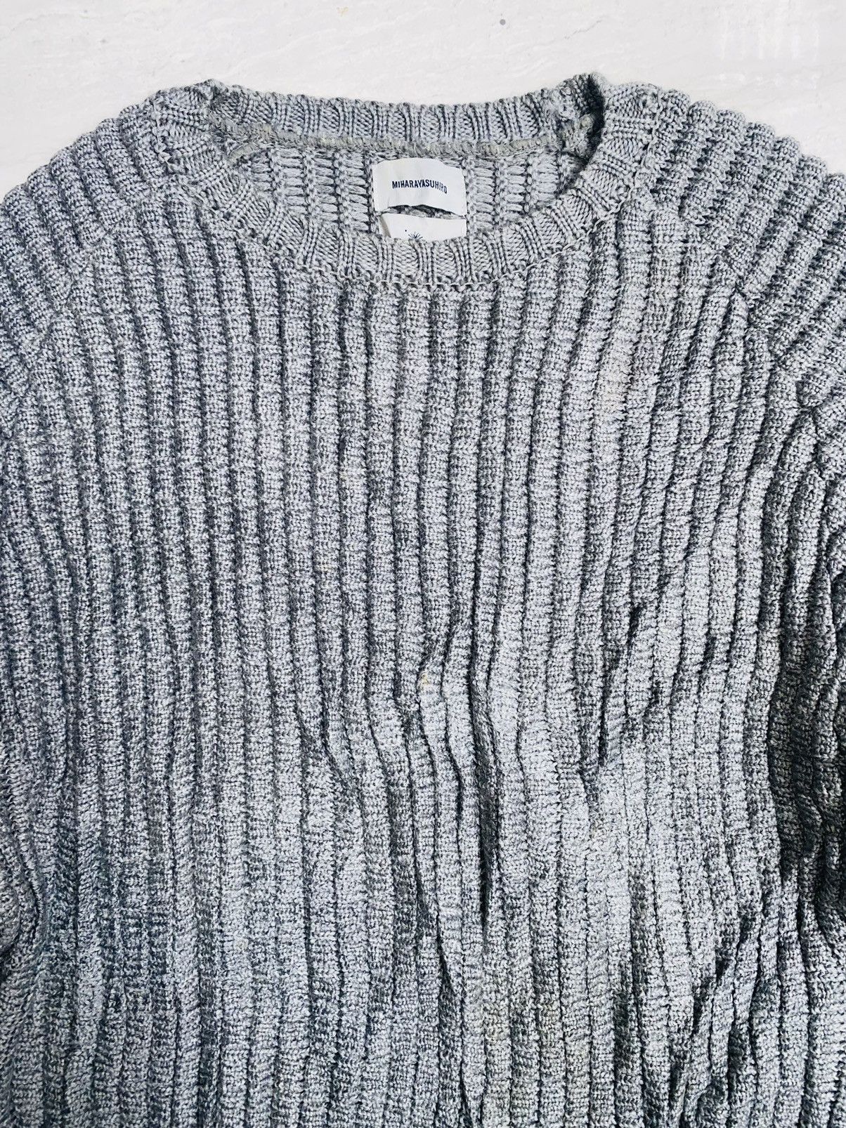 Maison MIHARA YASUHIRO MIHARAYASUHIRO Grey Heavy Tweed Knit Sweater Size US M / EU 48-50 / 2 - 3 Thumbnail