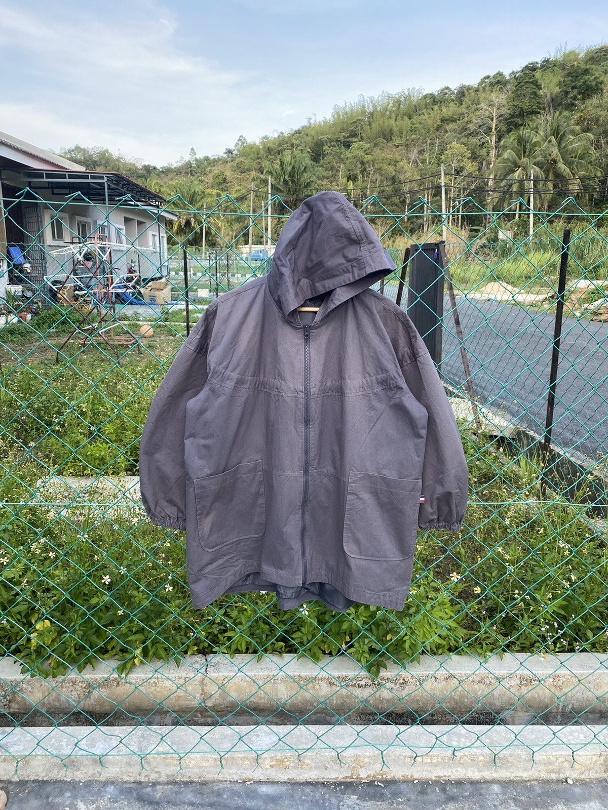 image of Persons Steals Person's Nobua Ikeda Hooded Jacket in Grey Sun Faded, Men's (Size Large)