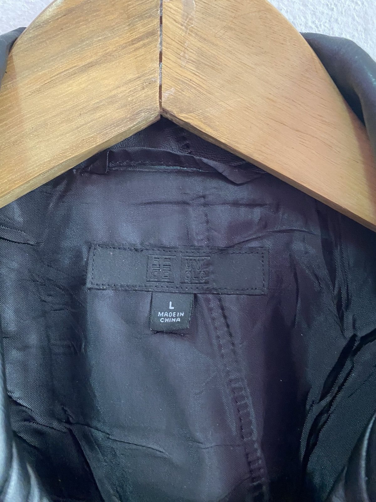 Uniqlo 🔥VINTAGE UNIQLO JAPAN DOUBLE COLLAR LEATHER JACKET PUNK Size US M / EU 48-50 / 2 - 7 Thumbnail