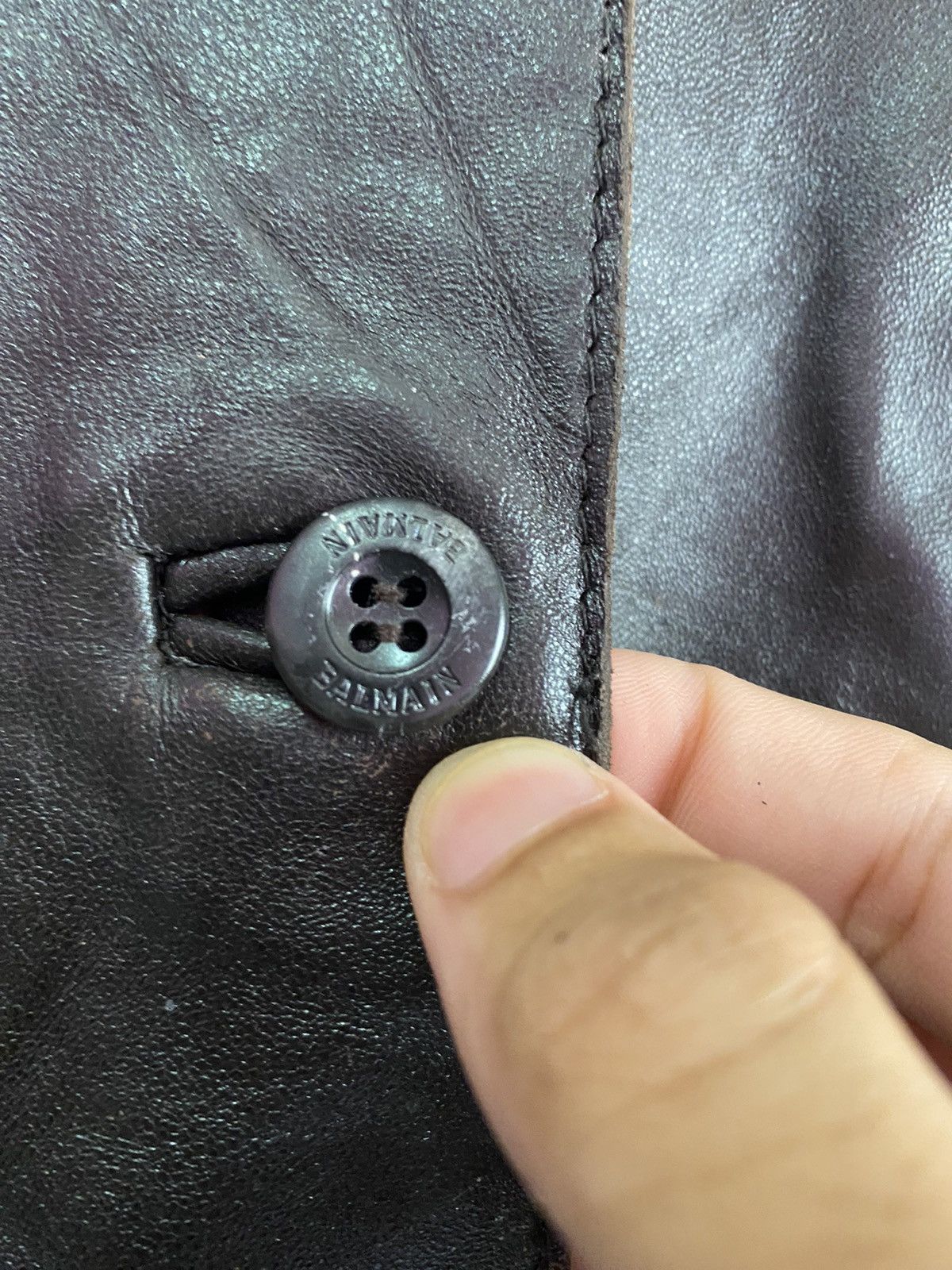 Balmain 🔥VINTAGE BALMAIN BUTTON UP LEATHER JACKET Size US S / EU 44-46 / 1 - 7 Thumbnail