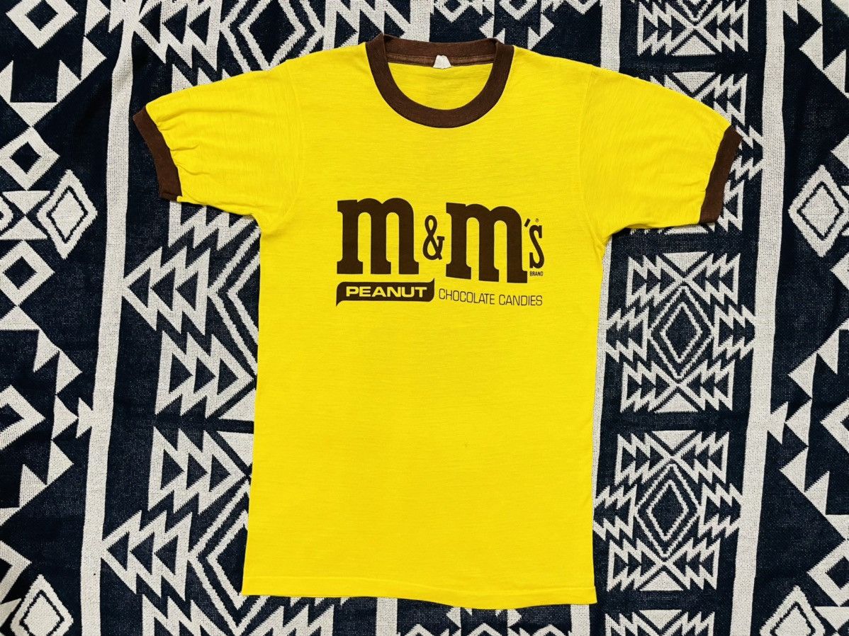 image of True Vintage 70's M&m’S Peanut Chocolate Candies Ringer Tees in Yellow, Men's (Size Small)