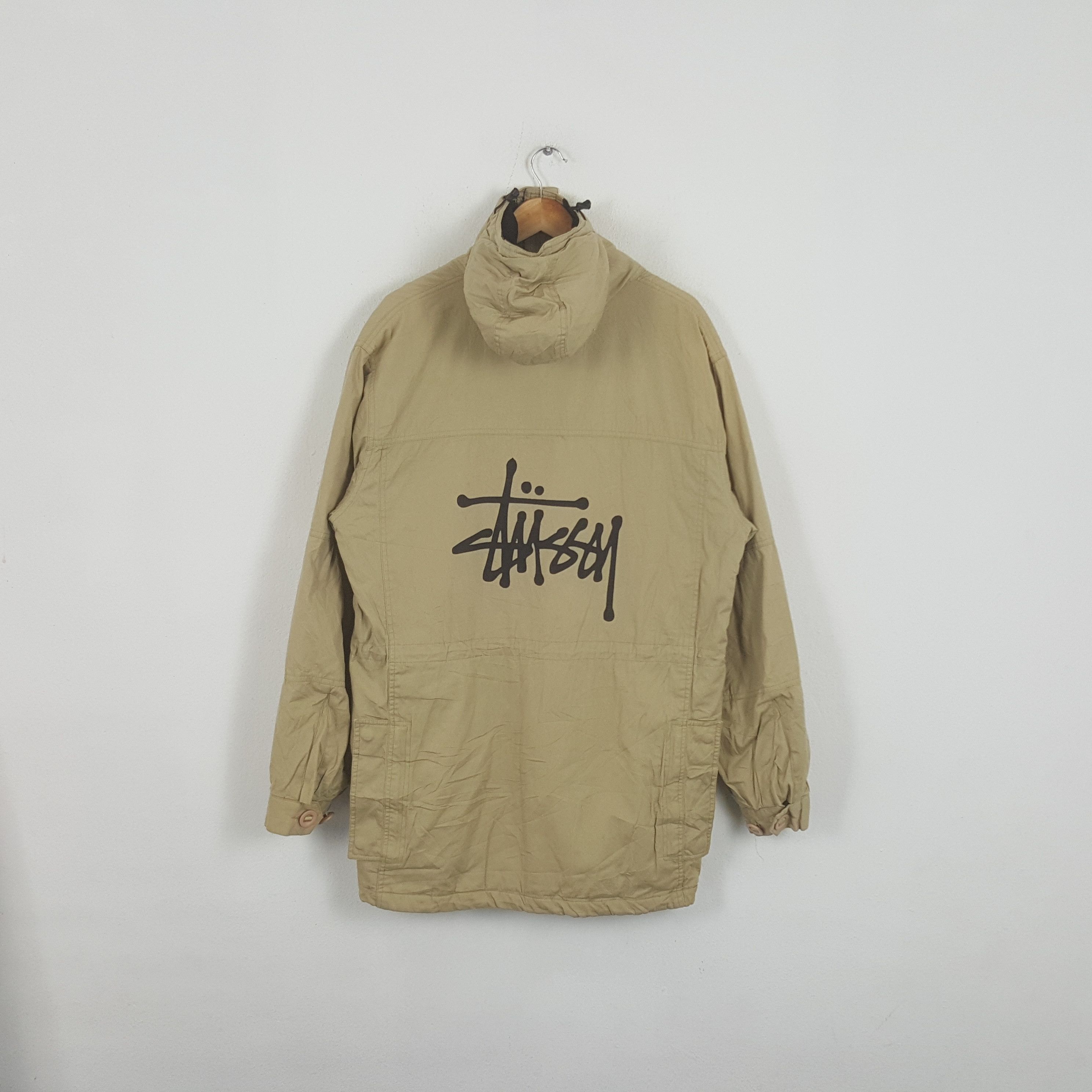 Stussy Short Parka Waxed Linen | Grailed