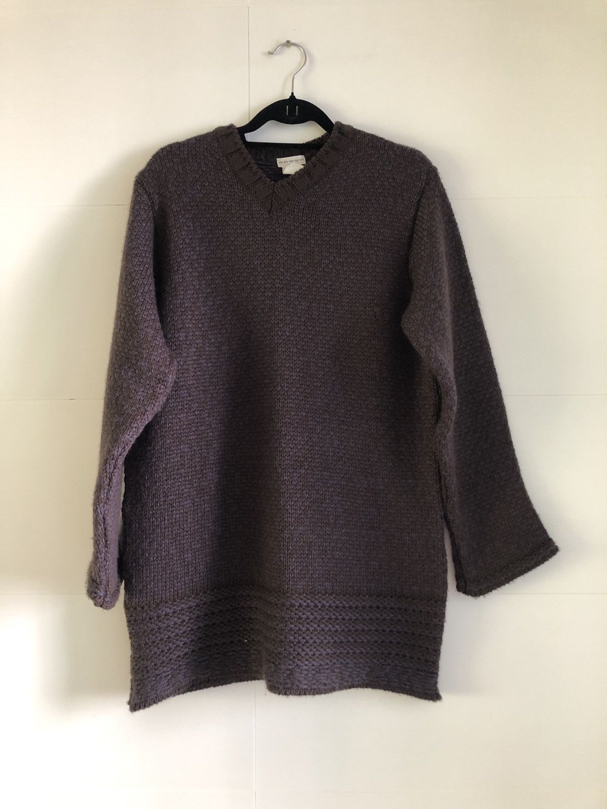 dries van noten 1990s v neck knit sweater
