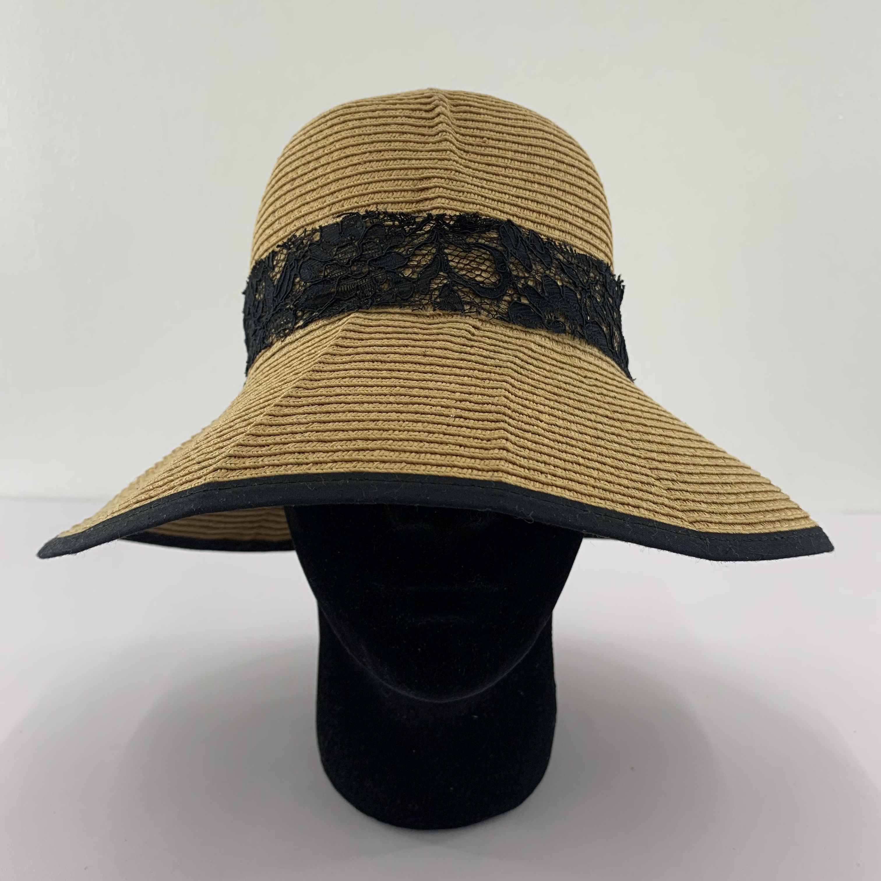 Vintage Ribbon Straw Hats Nice Design - S2007 Size ONE SIZE - 2 Thumbnail