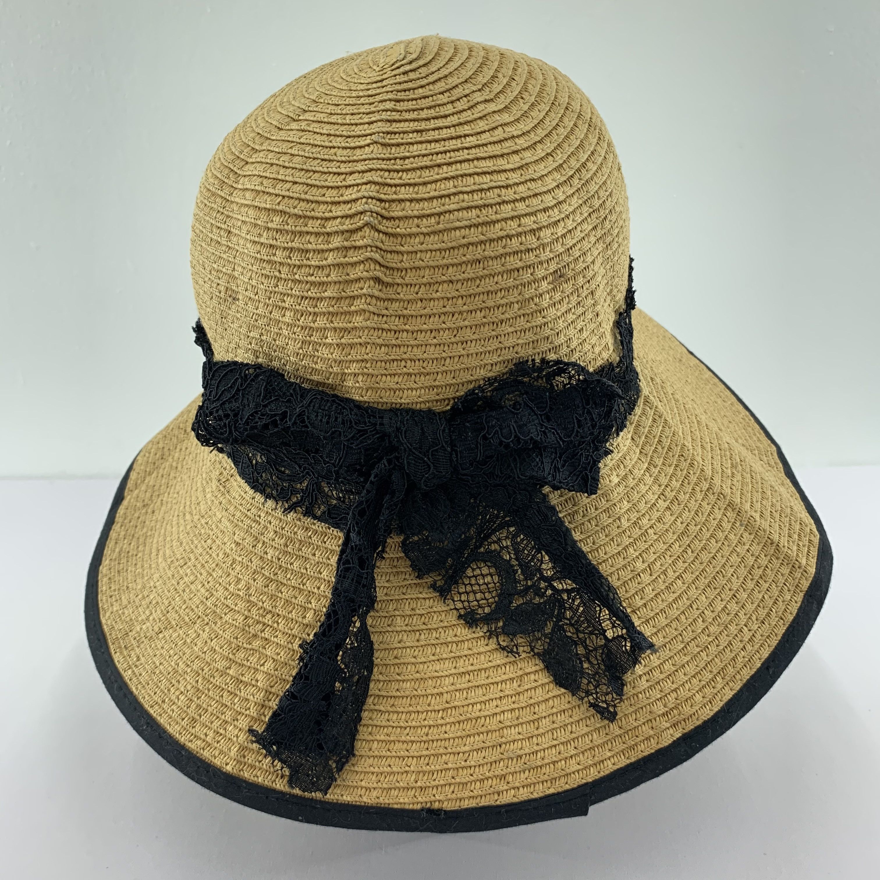 Vintage Ribbon Straw Hats Nice Design - S2007 Size ONE SIZE - 4 Thumbnail