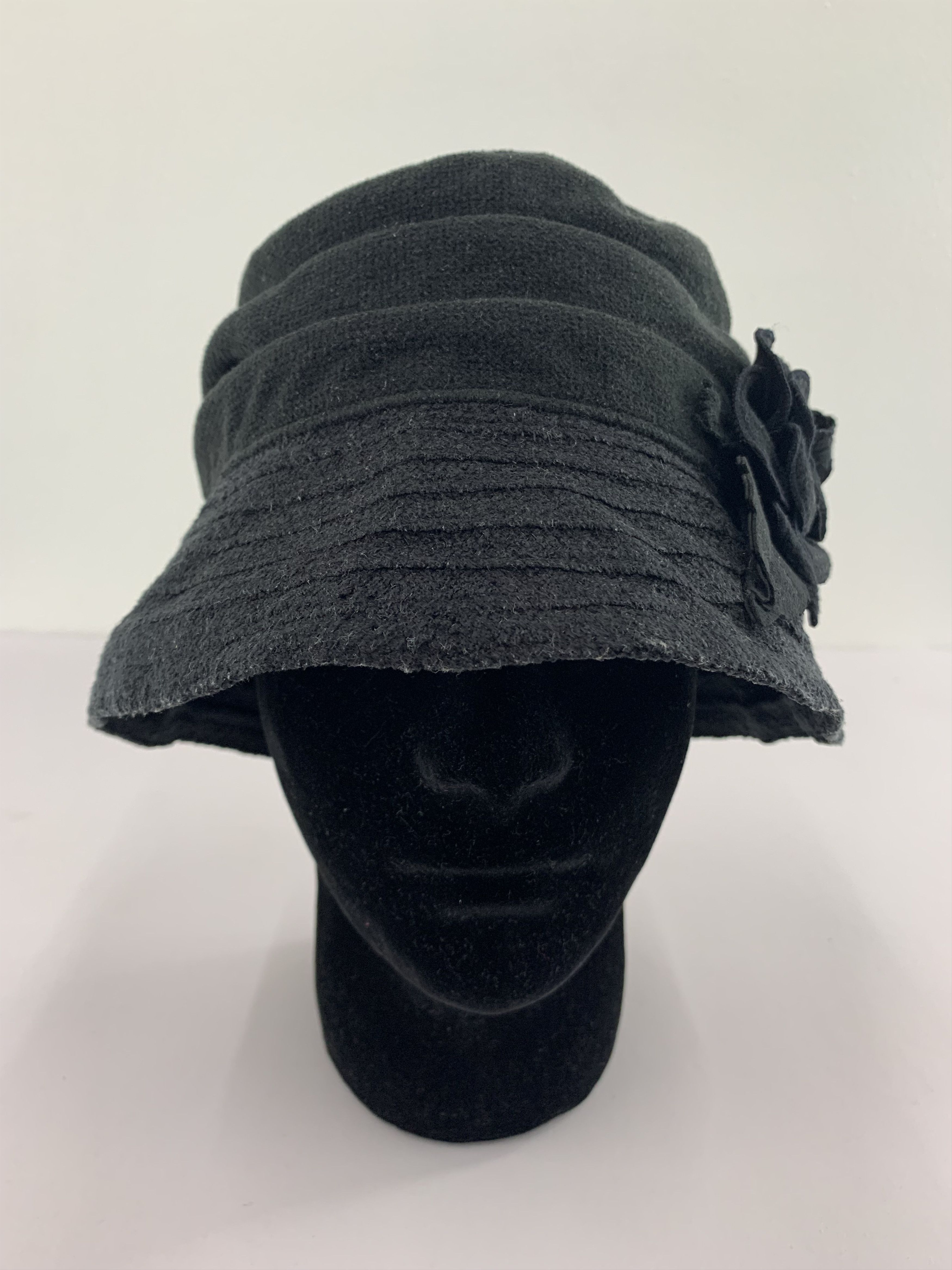 Japanese Brand Black Flowers Hat Cap - S3074 Size ONE SIZE - 2 Thumbnail