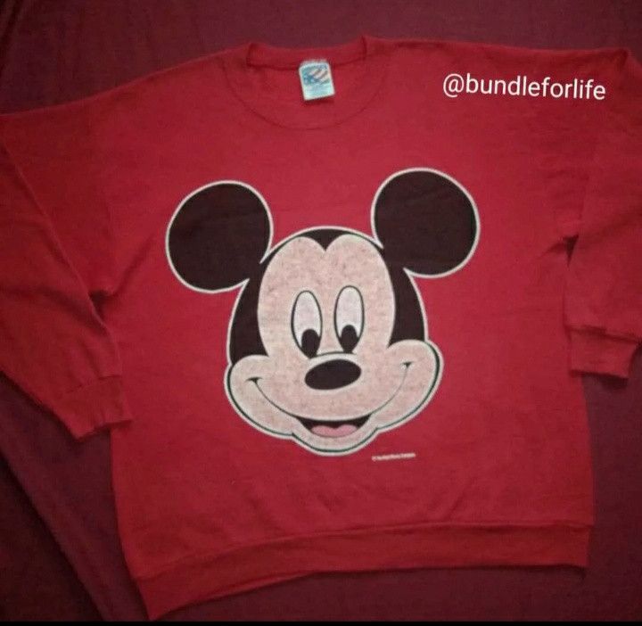 Disney × Vintage VTG 80s 90s Disney Mickey Mouse sweatshirt cartoon Size US XL / EU 56 / 4 - 1 Thumbnail