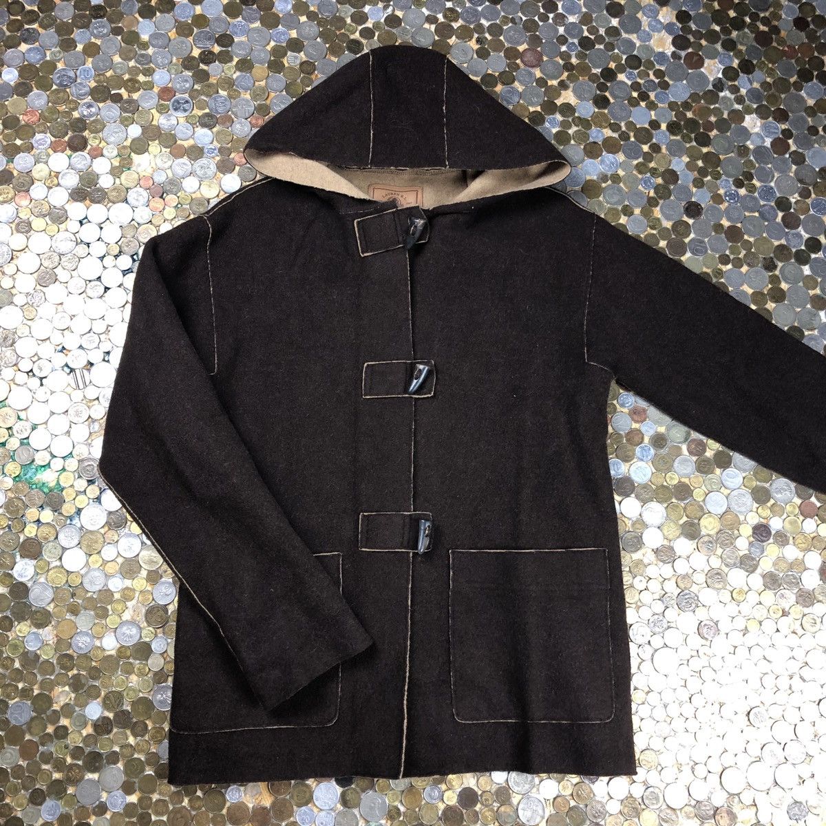 Ralph Lauren Vintage short leather coat with hoodie