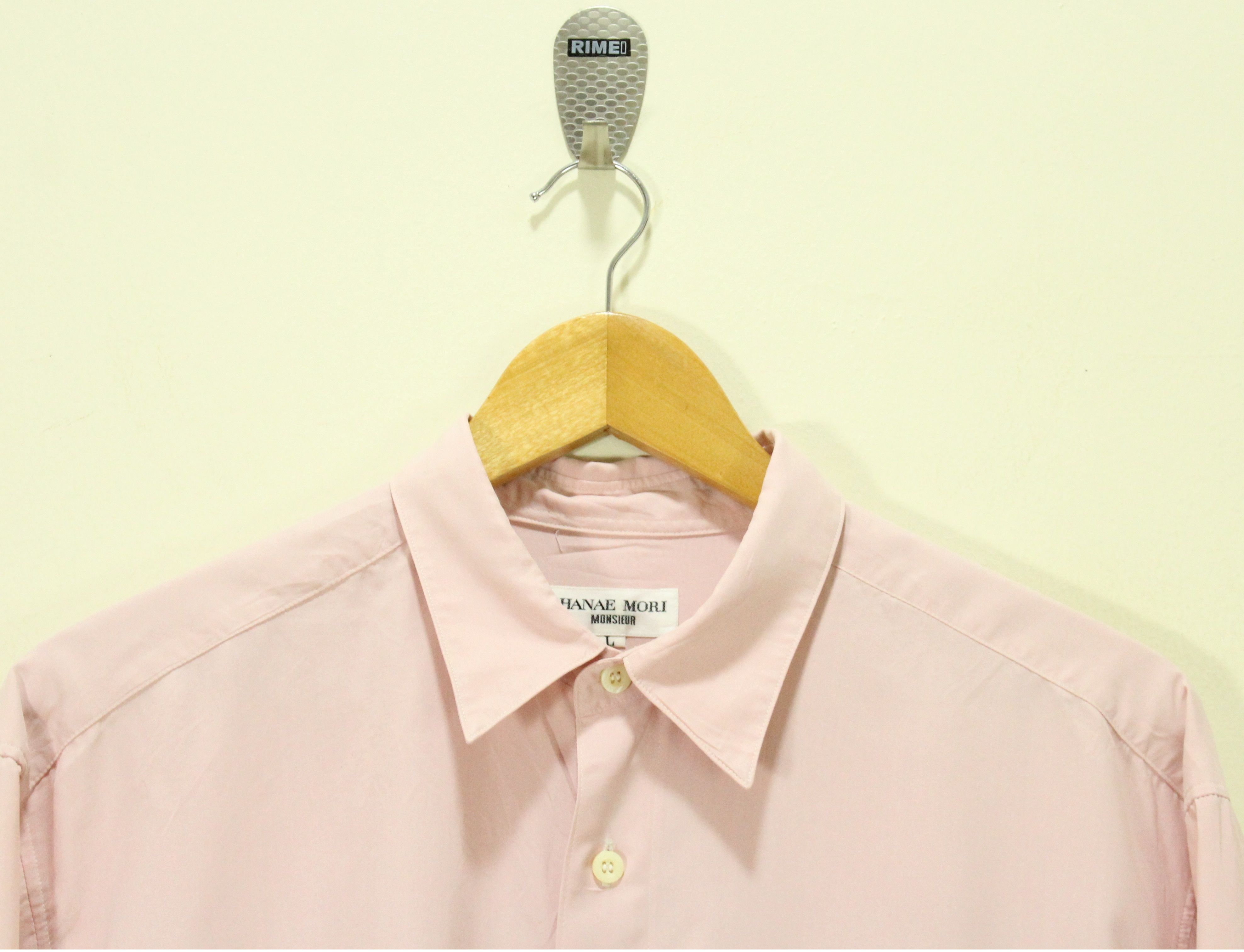Hanae Mori Vintage HANAE MORI Shirt MONSIEUR Peach Polynosic Size US L / EU 52-54 / 3 - 2 Thumbnail
