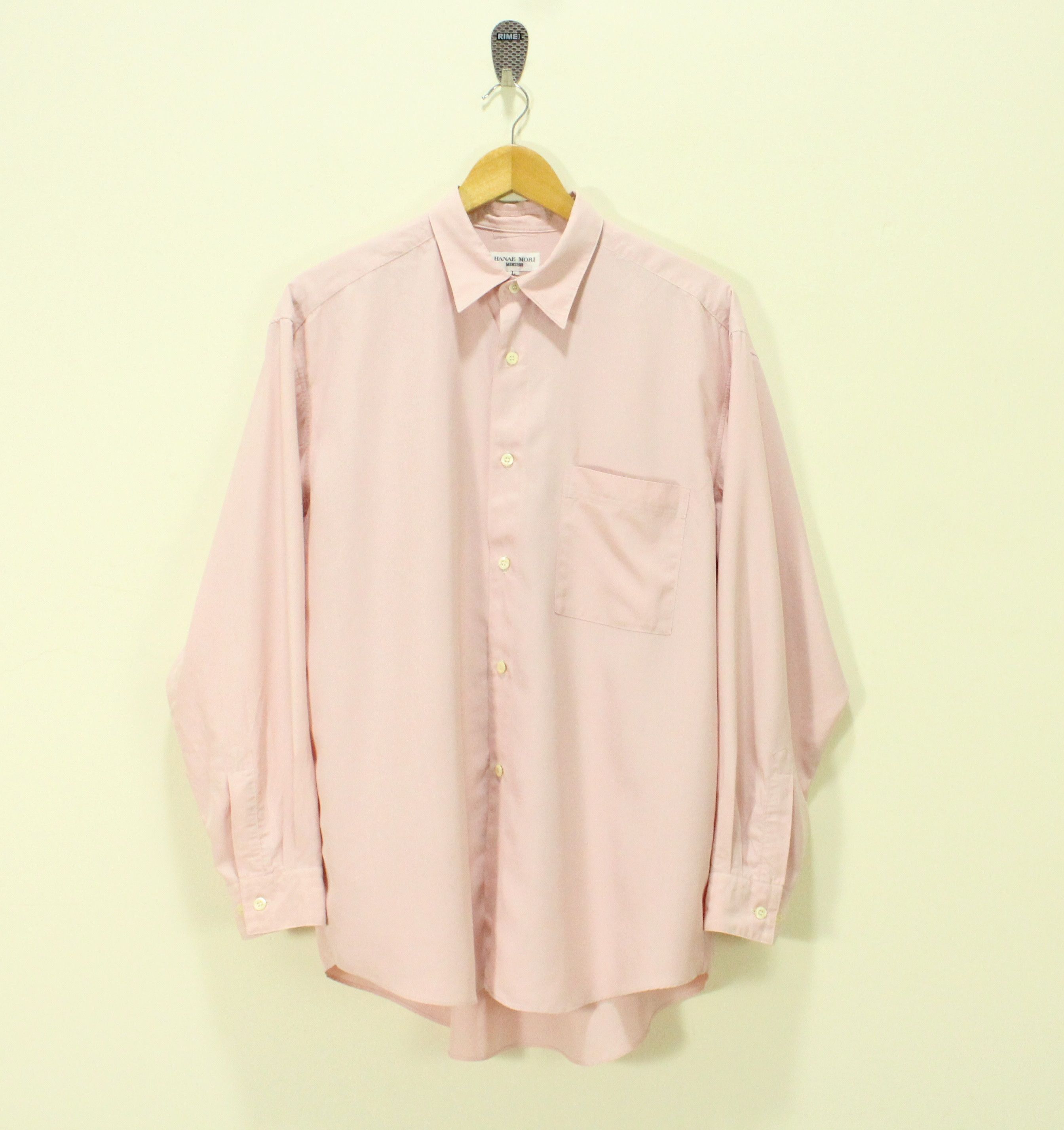 Hanae Mori Vintage HANAE MORI Shirt MONSIEUR Peach Polynosic Size US L / EU 52-54 / 3 - 1 Thumbnail