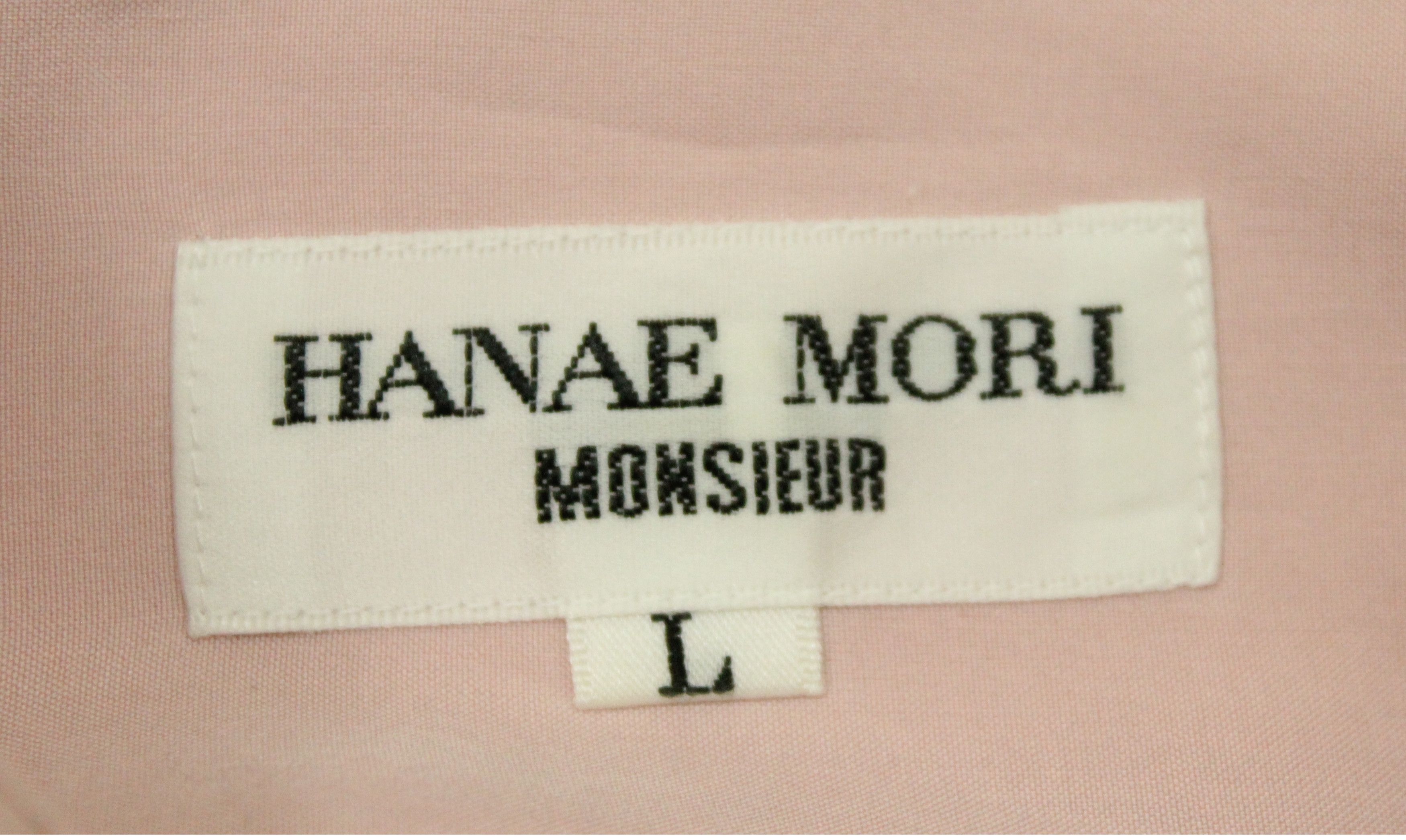 Hanae Mori Vintage HANAE MORI Shirt MONSIEUR Peach Polynosic Size US L / EU 52-54 / 3 - 8 Thumbnail