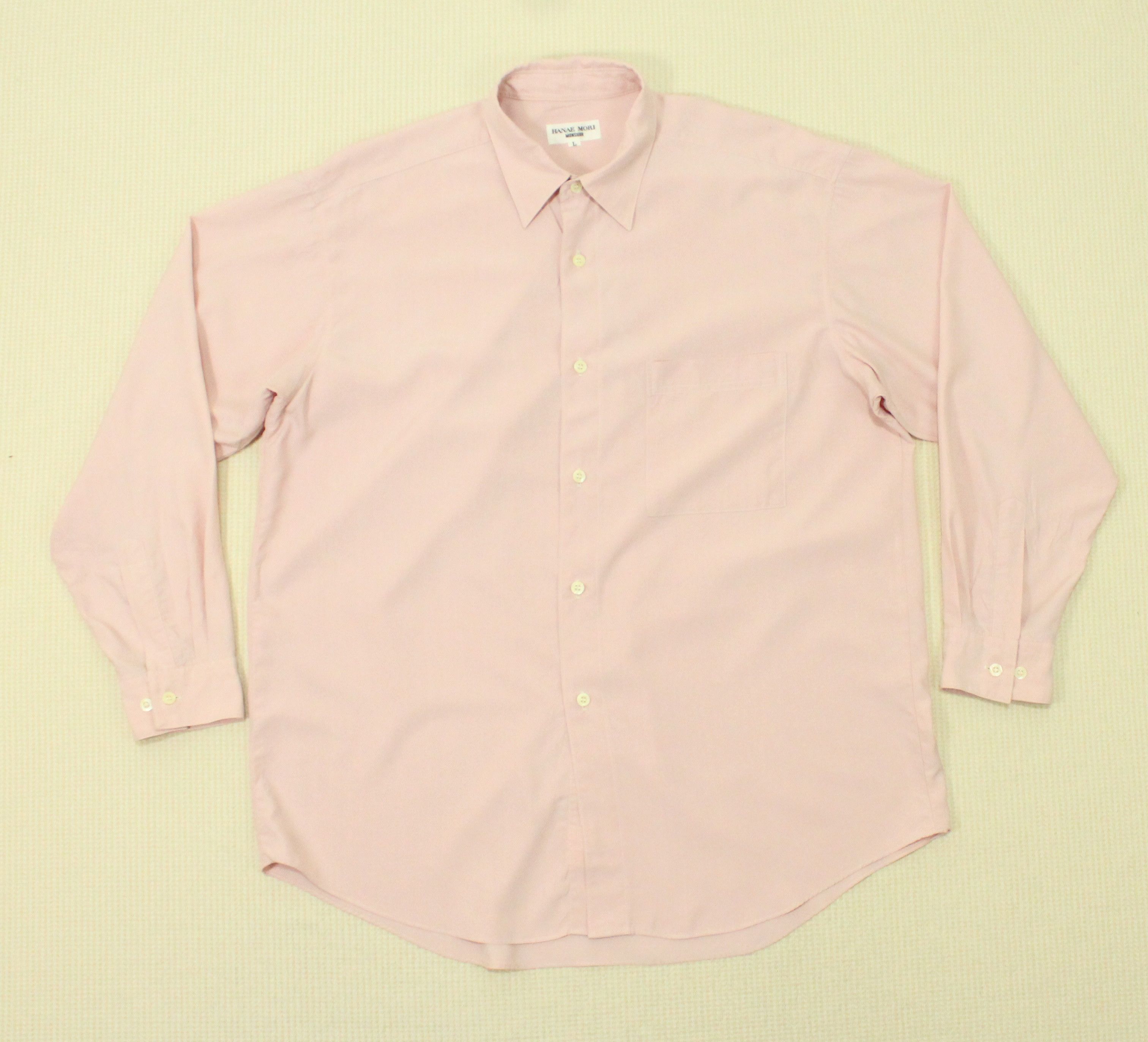 Hanae Mori Vintage HANAE MORI Shirt MONSIEUR Peach Polynosic Size US L / EU 52-54 / 3 - 6 Thumbnail
