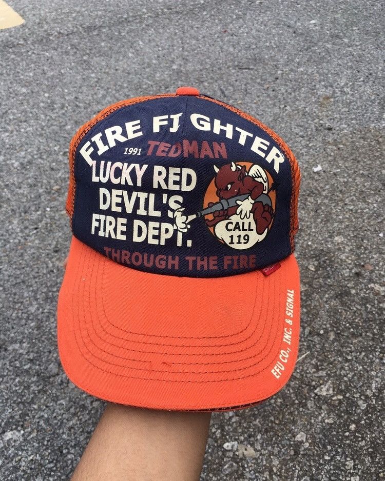 Japanese Brand × Tedman FLARED💥FIRE FIGHTER DEVIL TEDMAN X SIGNAL HAT CAP Size ONE SIZE - 1 Thumbnail