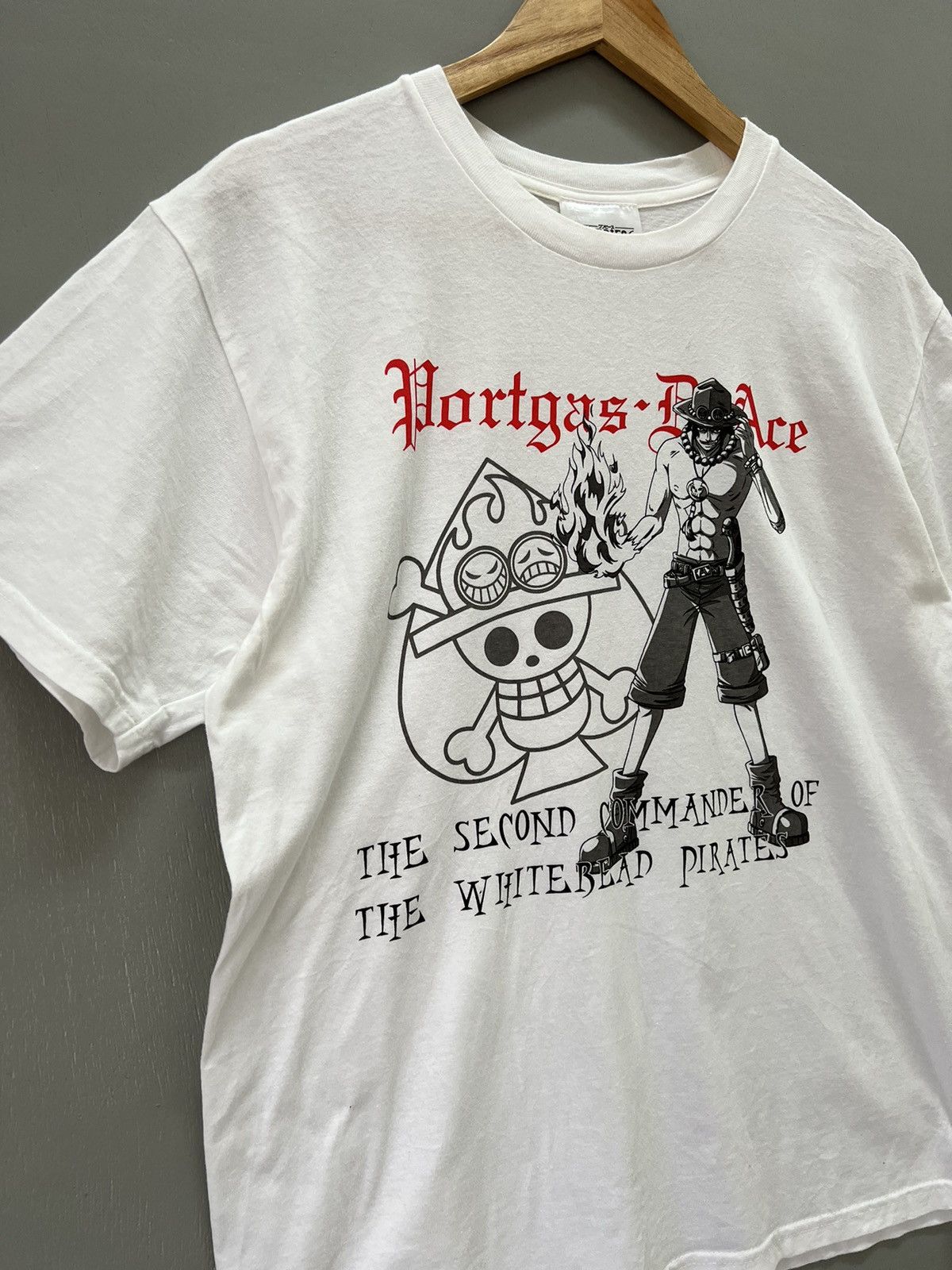 Anime Vintage Portgas D Ace The Whitebeard Pirates One Piece tees Size US M / EU 48-50 / 2 - 2 Thumbnail
