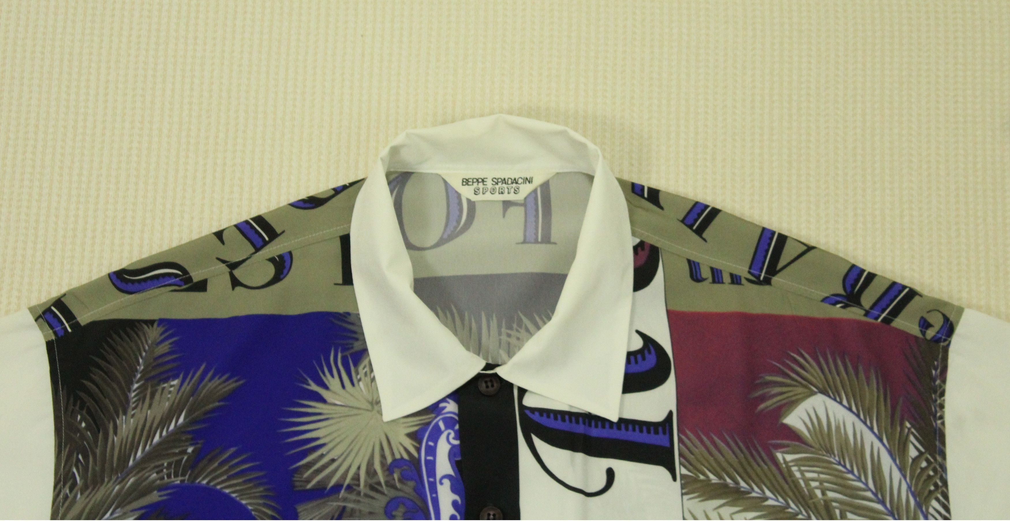 Japanese Brand Vintage BEPPE SPADACINI SPORTS Shirt Rain Forest Polyester Size US L / EU 52-54 / 3 - 5 Thumbnail