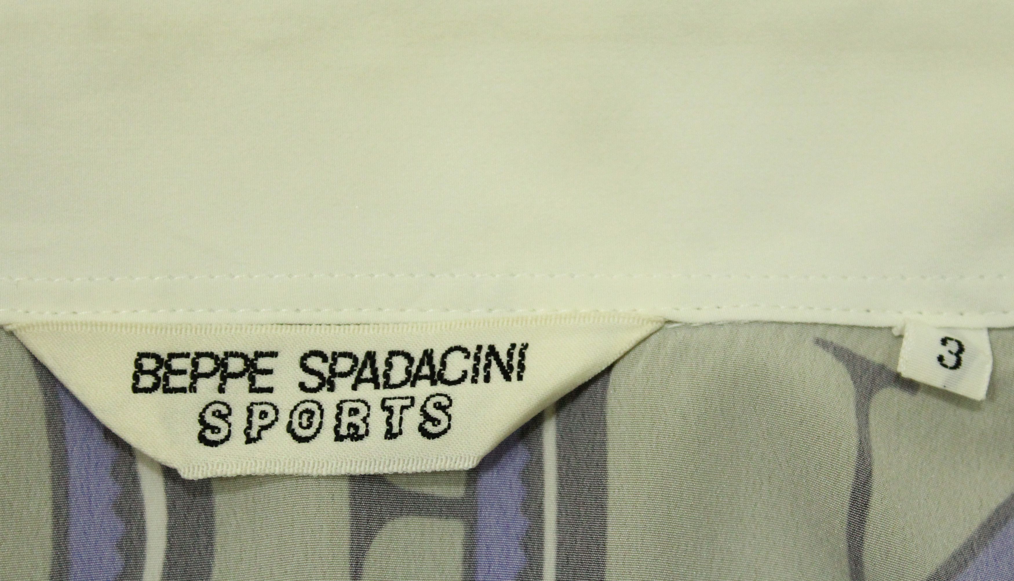 Japanese Brand Vintage BEPPE SPADACINI SPORTS Shirt Rain Forest Polyester Size US L / EU 52-54 / 3 - 12 Thumbnail