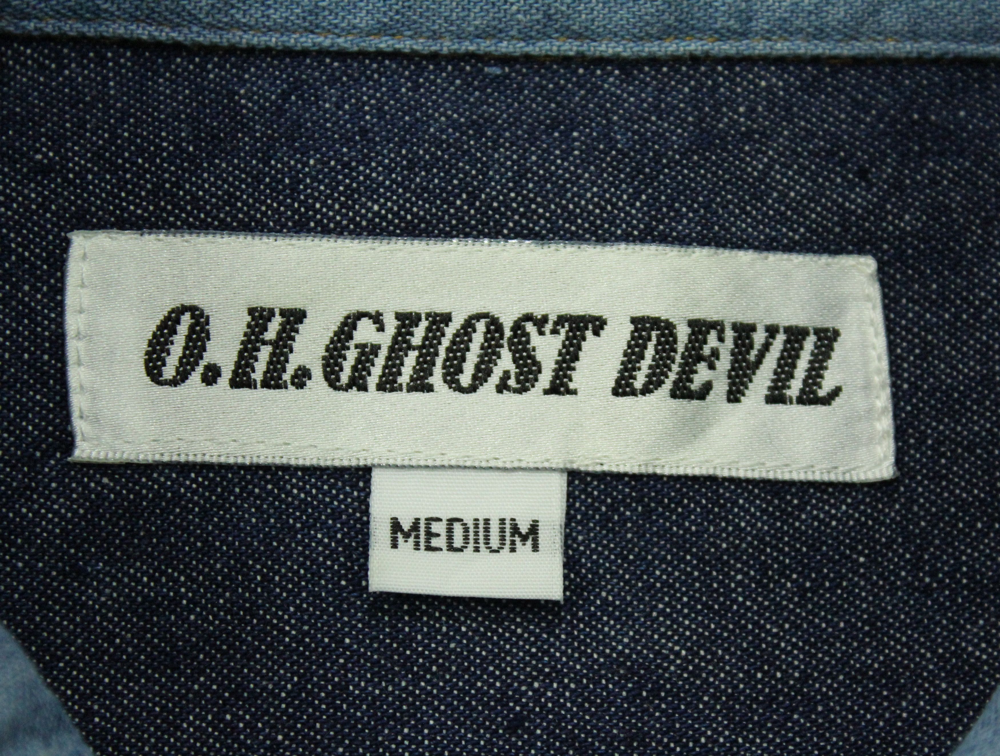 Japanese Brand O.H. GHOST DEVIL Shirt Denim Embroidered Evisu Style Size US M / EU 48-50 / 2 - 14 Thumbnail