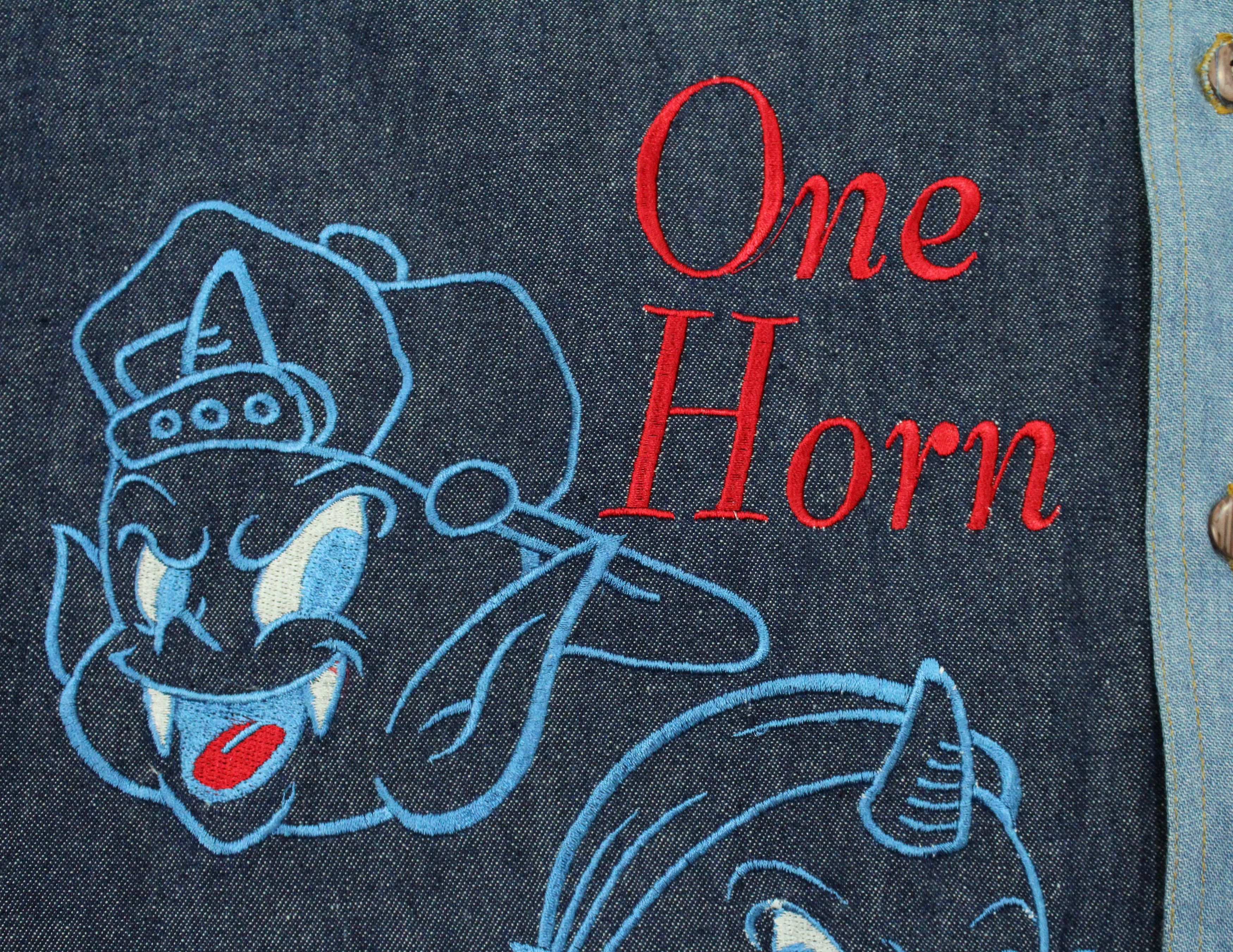 Japanese Brand O.H. GHOST DEVIL Shirt Denim Embroidered Evisu Style Size US M / EU 48-50 / 2 - 7 Thumbnail