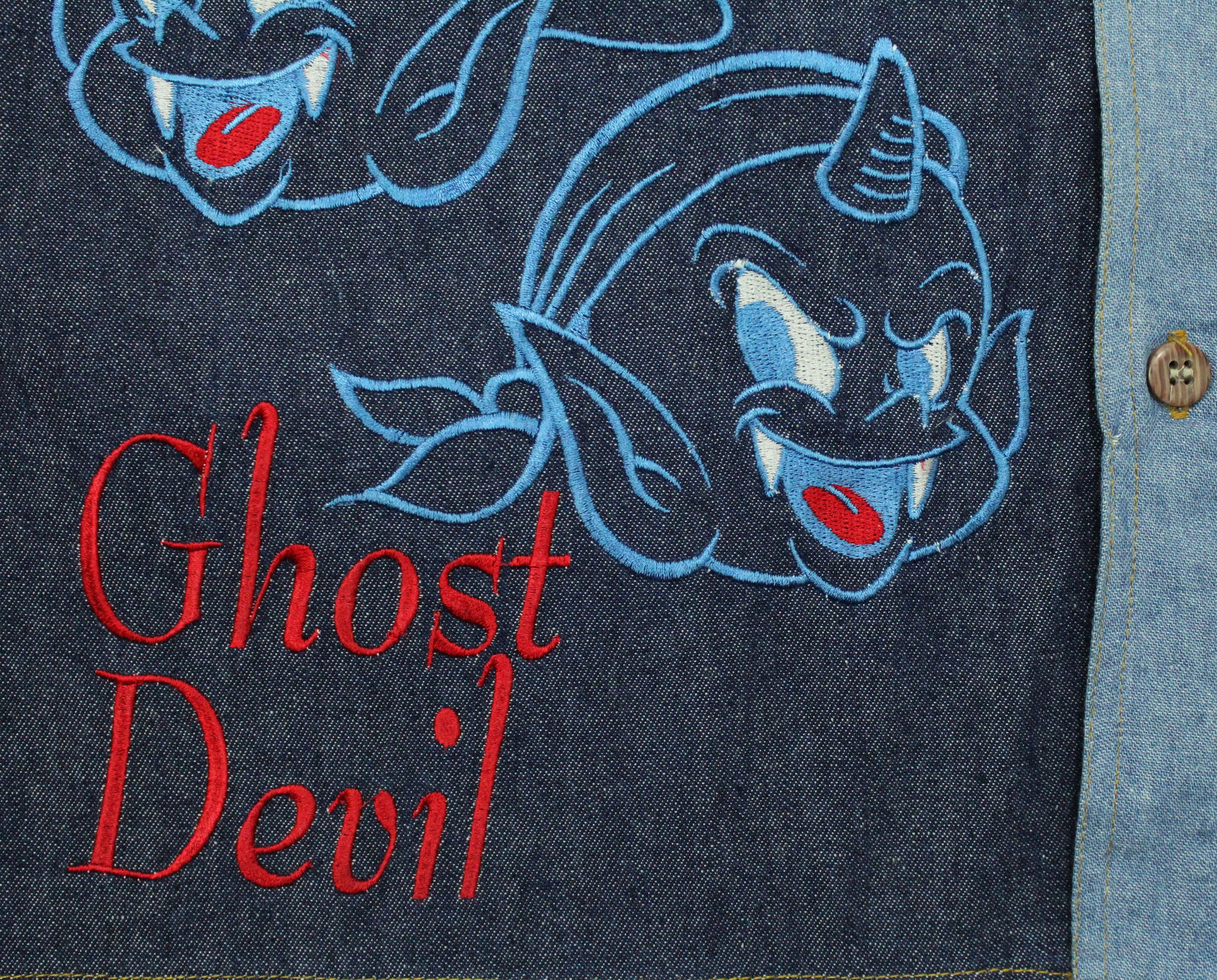 Japanese Brand O.H. GHOST DEVIL Shirt Denim Embroidered Evisu Style Size US M / EU 48-50 / 2 - 8 Thumbnail