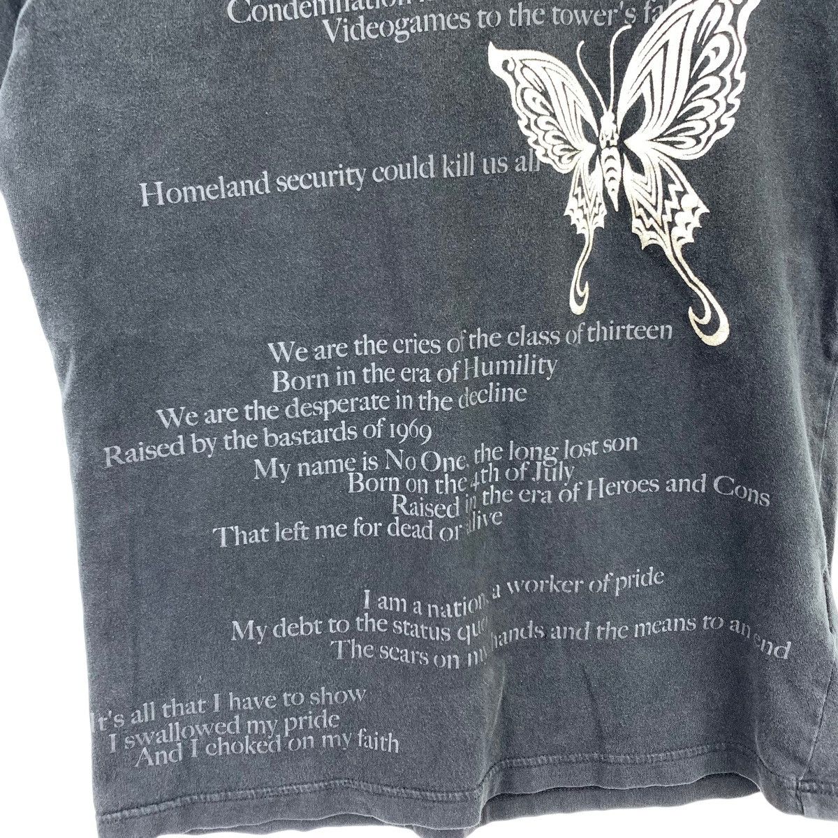 Japanese Brand SEMANTIC DESIGN Japanese Brand Quotes and Butterfly Print Size L / US 10 / IT 46 - 5 Thumbnail