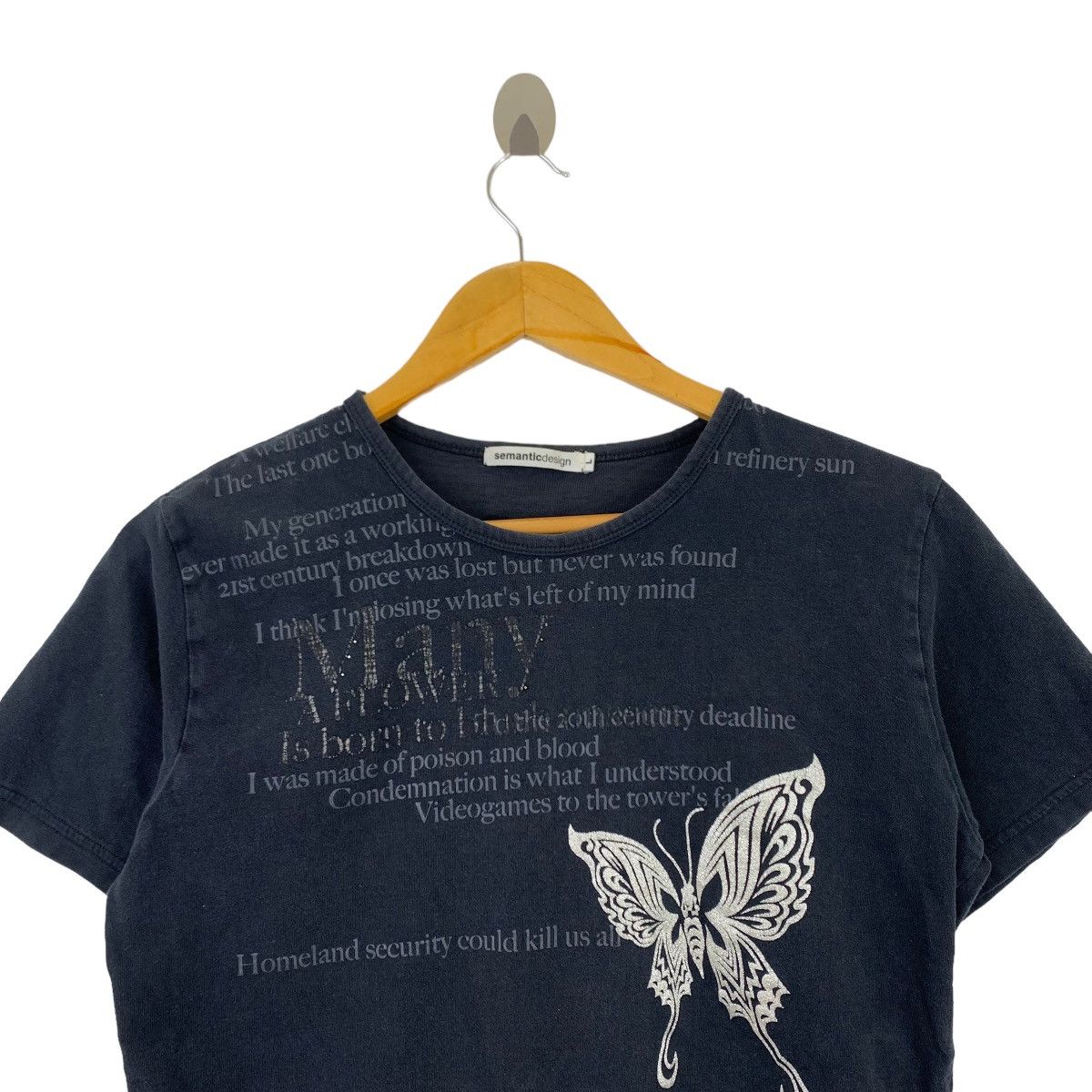 Japanese Brand SEMANTIC DESIGN Japanese Brand Quotes and Butterfly Print Size L / US 10 / IT 46 - 2 Thumbnail