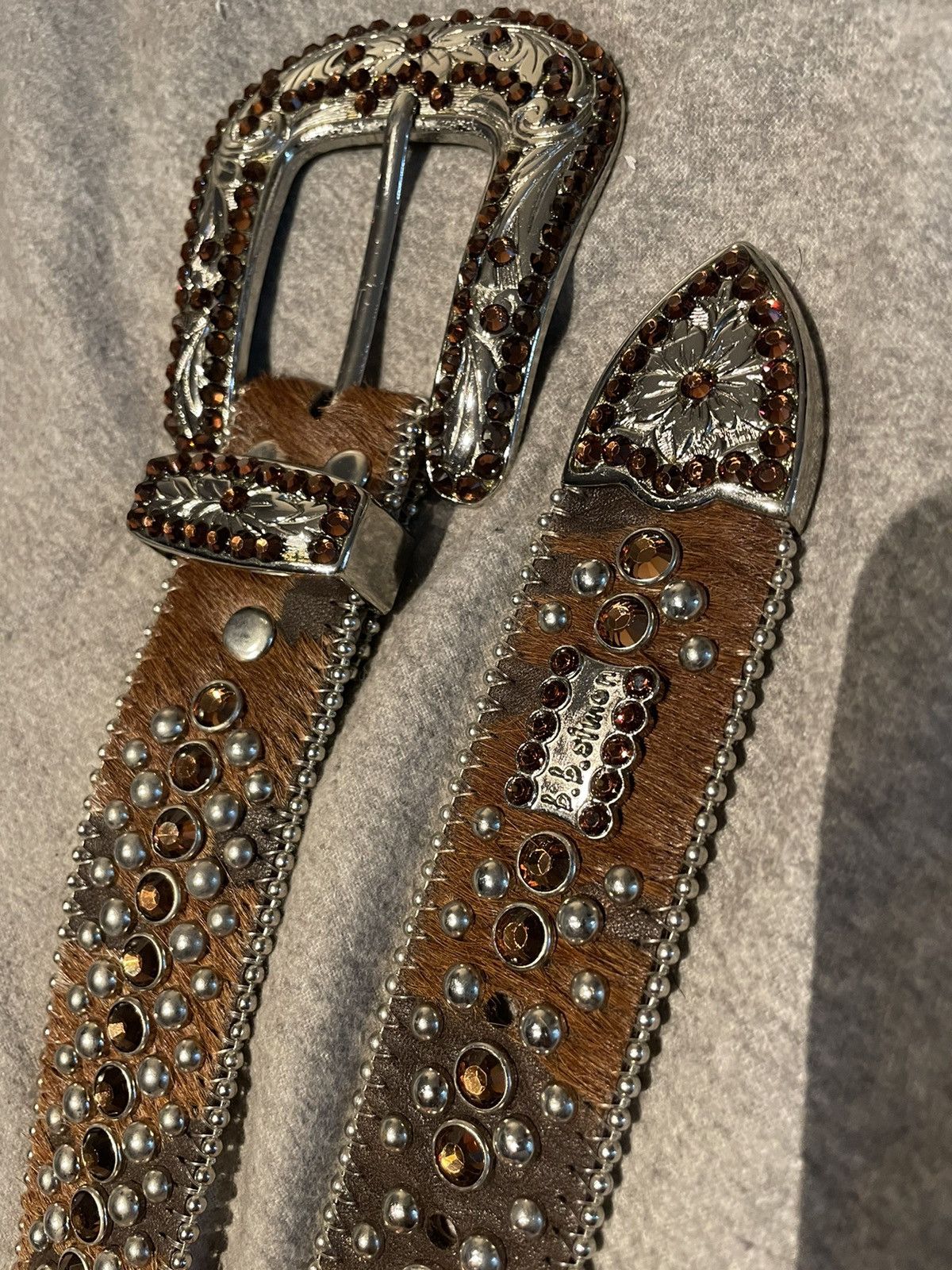 B.B. Simon B.B. Simon Belt Brown Crystal Belt | Grailed