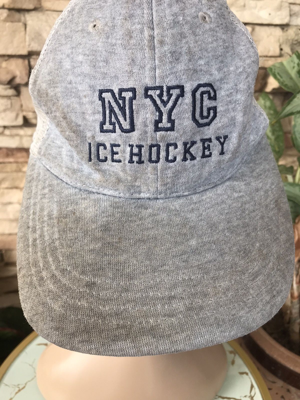 Vintage Nyc Ice Hockey Distressed Trucker Hat Size ONE SIZE - 2 Thumbnail