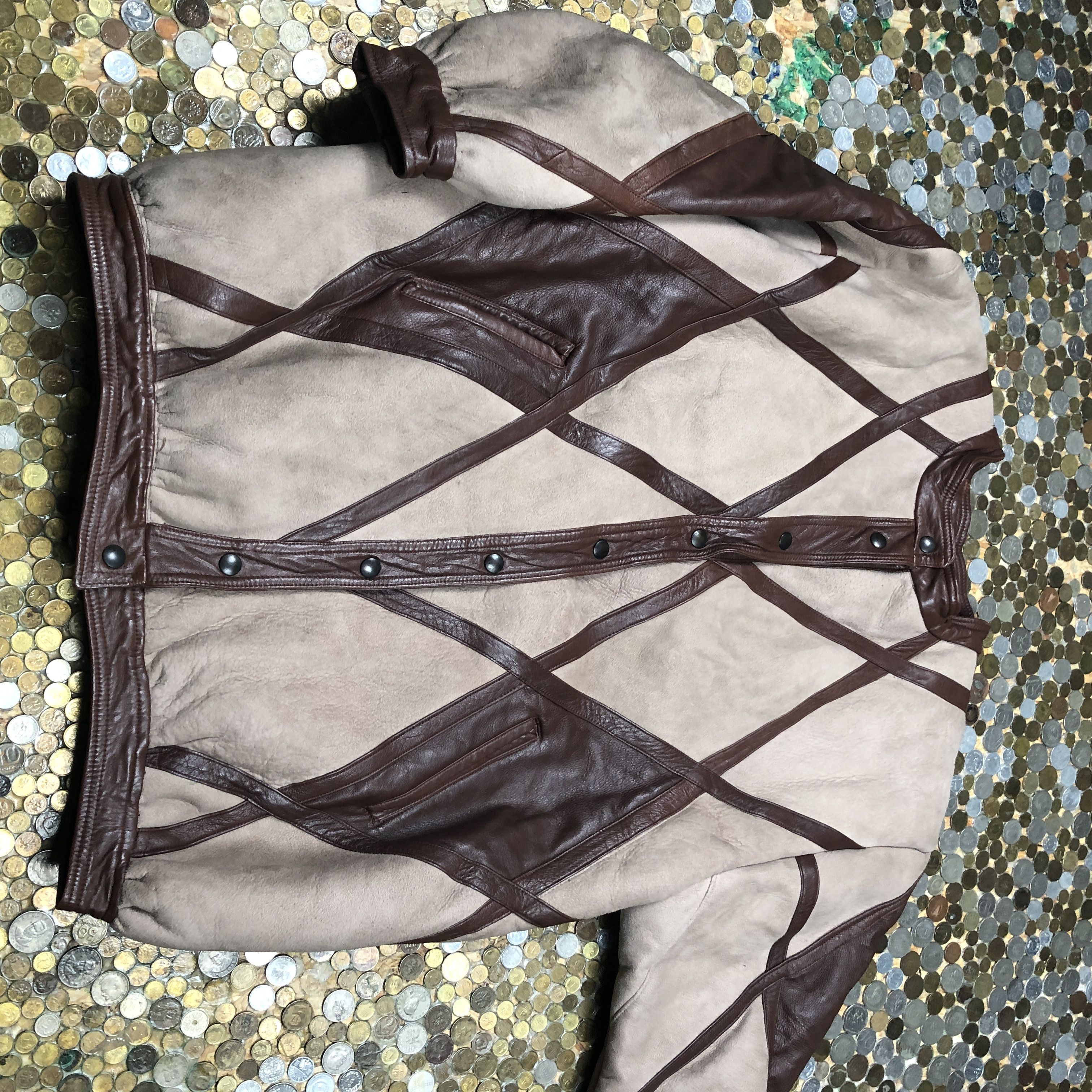 Image of Vintage Leather Jacket 90's in Brown, Men's (Size 2XL)