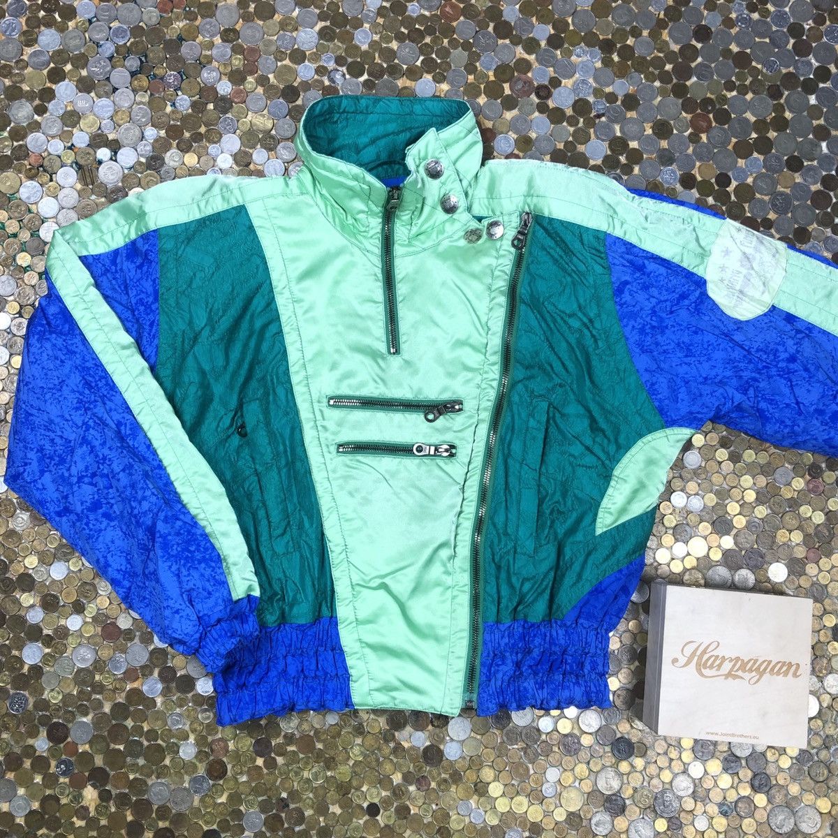 bomber jacket Vintage 1990s rave neon ski & snow ramoneska