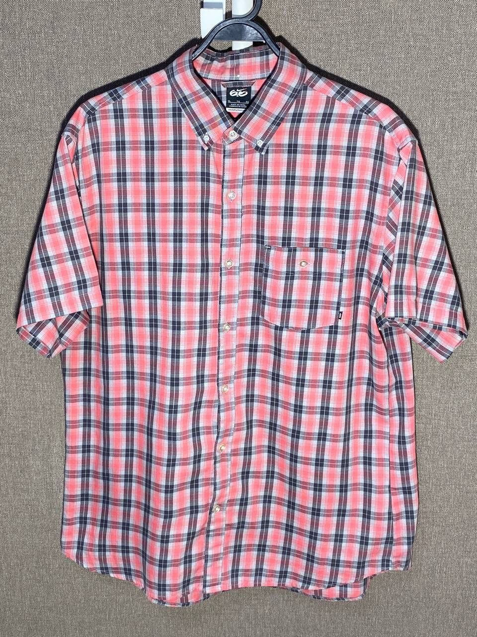 Nike Vintage Nike 6.0 Short Sleeve Check Flannel Shirt In Pink Size US XL / EU 56 / 4 - 1 Thumbnail