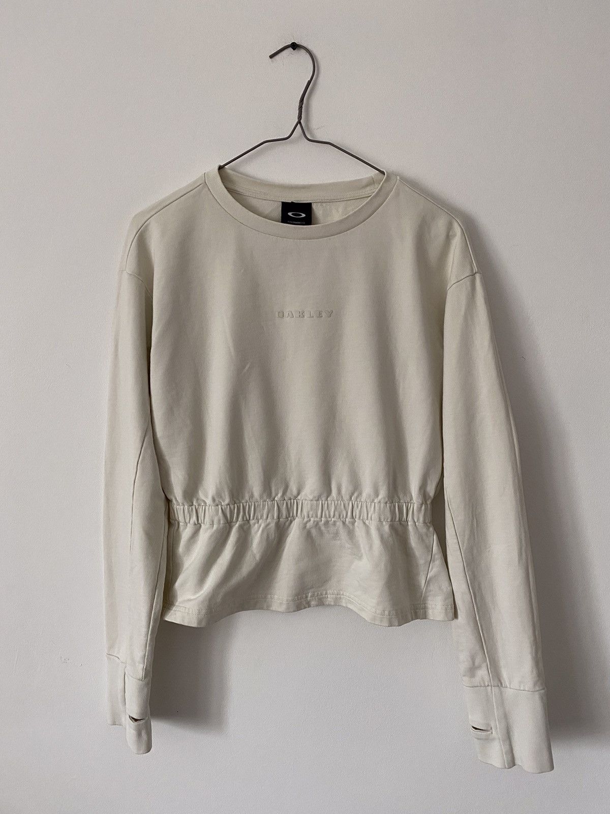 Oakley Vintage Oakley women ivory thumbhole top longsleeve shirt Size S / US 4 / IT 40 - 3 Thumbnail