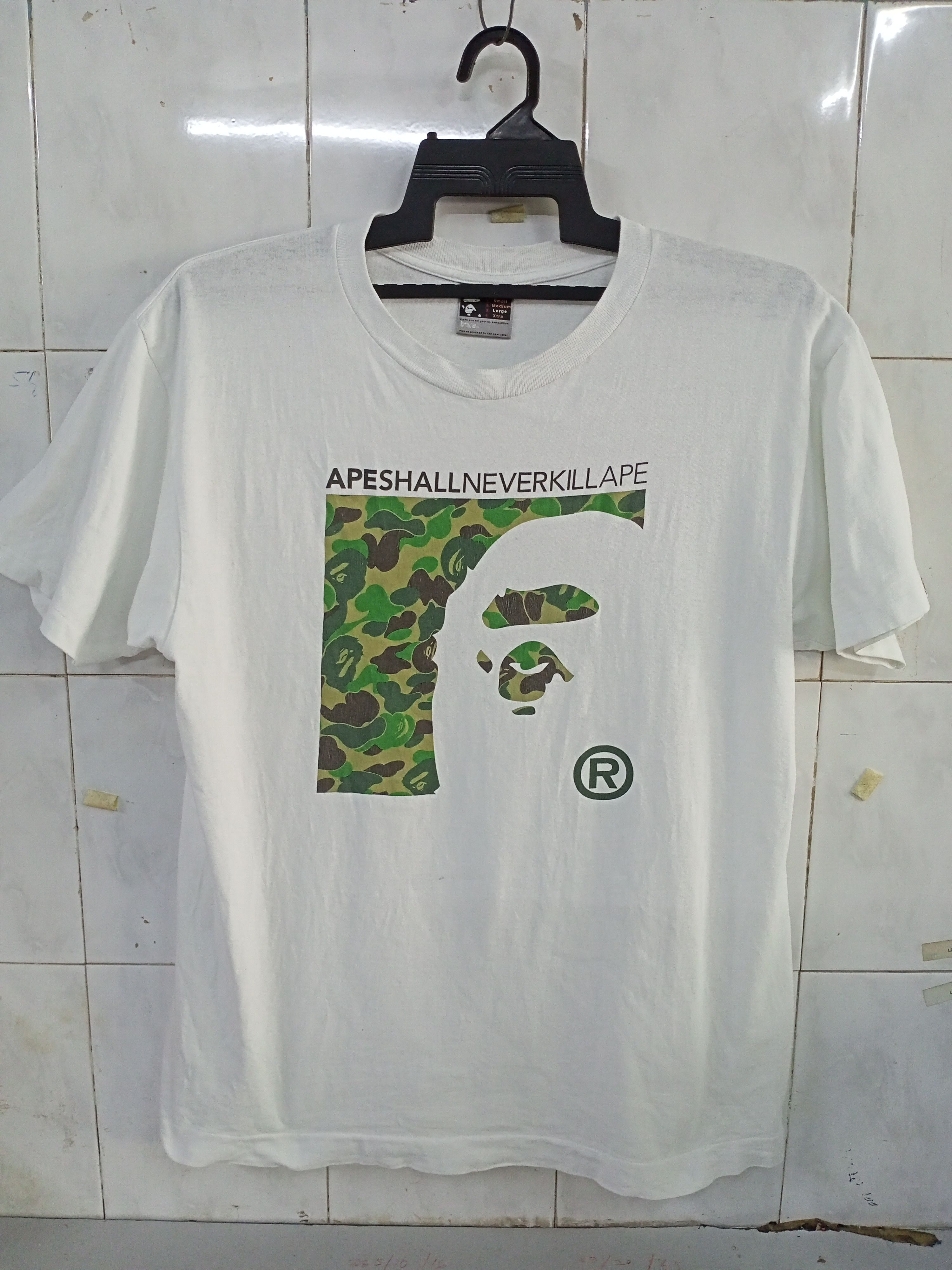 image of Bape x Vintage Abc Camo Asnka Tee in White, Men's (Size Large)