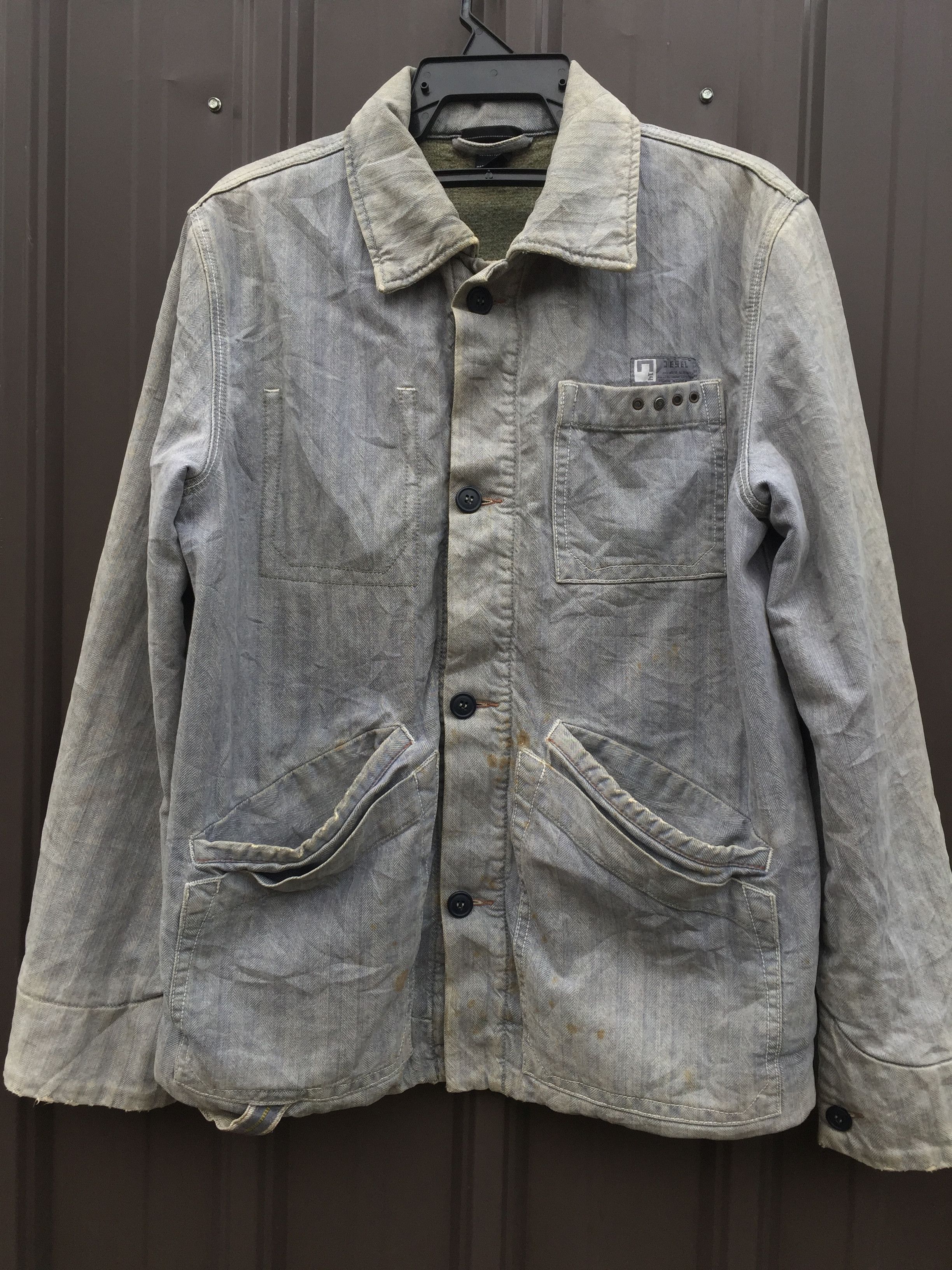 Diesel Vintage Diesel Herringbone Worker Distressed Jacket Size US M / EU 48-50 / 2 - 1 Thumbnail