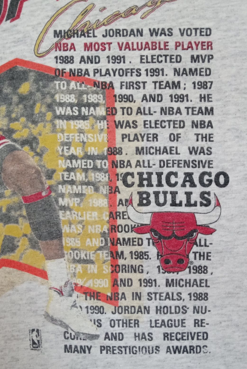 NBA × Salem Sportswear × Vintage Vintage 90s NBA Chicago Bulls : Michael Jordan T-shirt Size US M / EU 48-50 / 2 - 4 Thumbnail