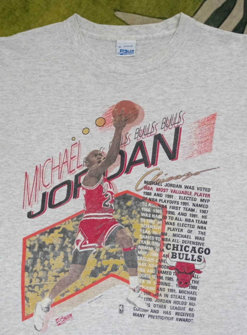 NBA × Salem Sportswear × Vintage Vintage 90s NBA Chicago Bulls : Michael Jordan T-shirt Size US M / EU 48-50 / 2 - 8 Thumbnail