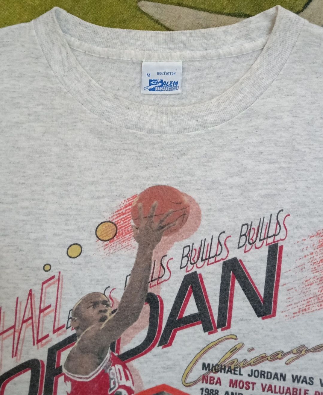 NBA × Salem Sportswear × Vintage Vintage 90s NBA Chicago Bulls : Michael Jordan T-shirt Size US M / EU 48-50 / 2 - 9 Thumbnail