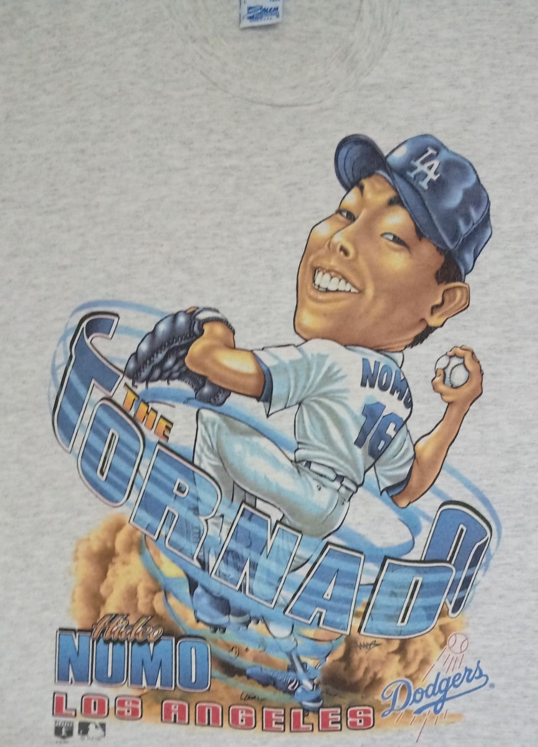 MLB × Salem Sportswear Vintage 90s MLB LA Dodgers : Hideo Nomo T-shirt Size US L / EU 52-54 / 3 - 9 Thumbnail